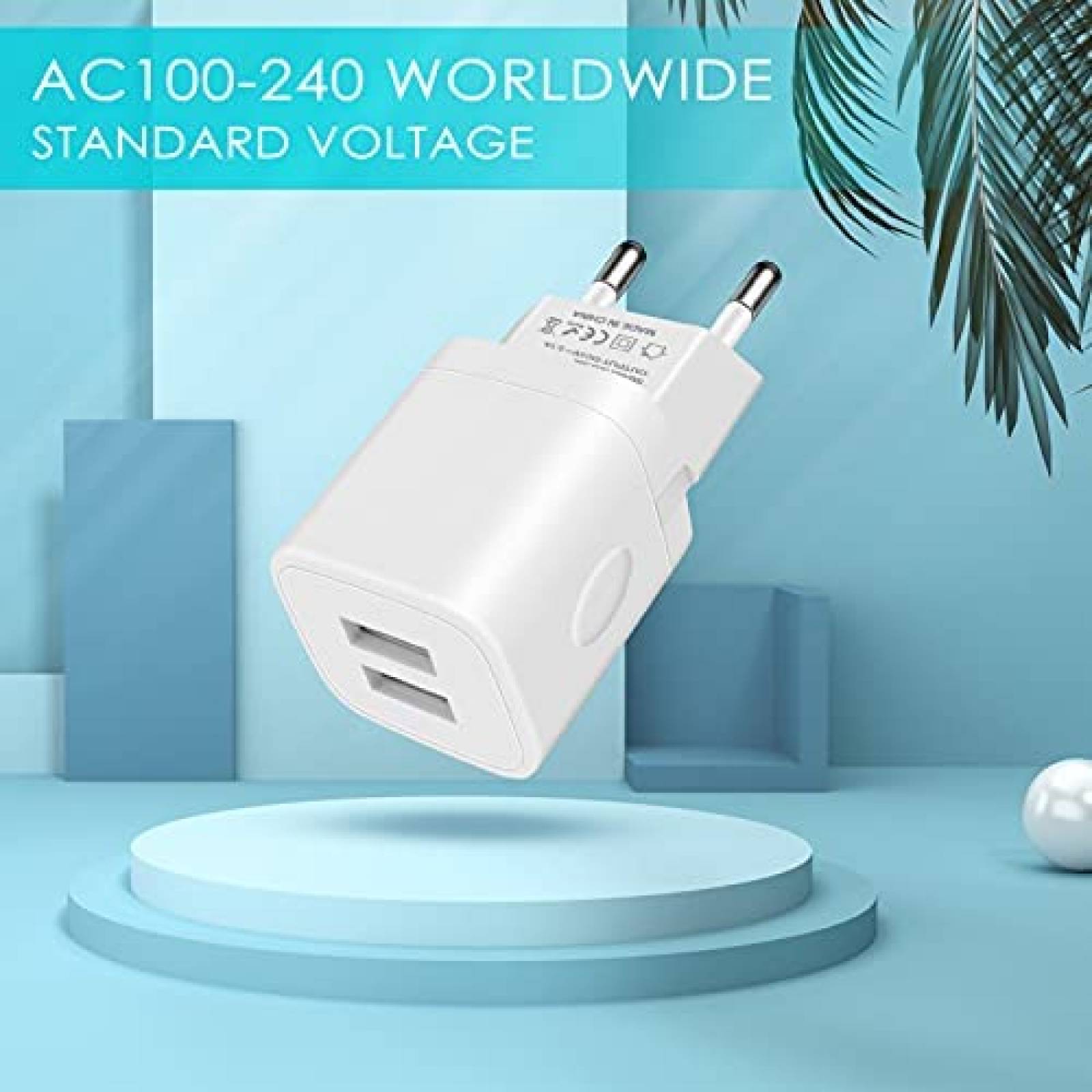 Adaptador de enchufe Europeo iHoto 2 puertos de cargador USB
