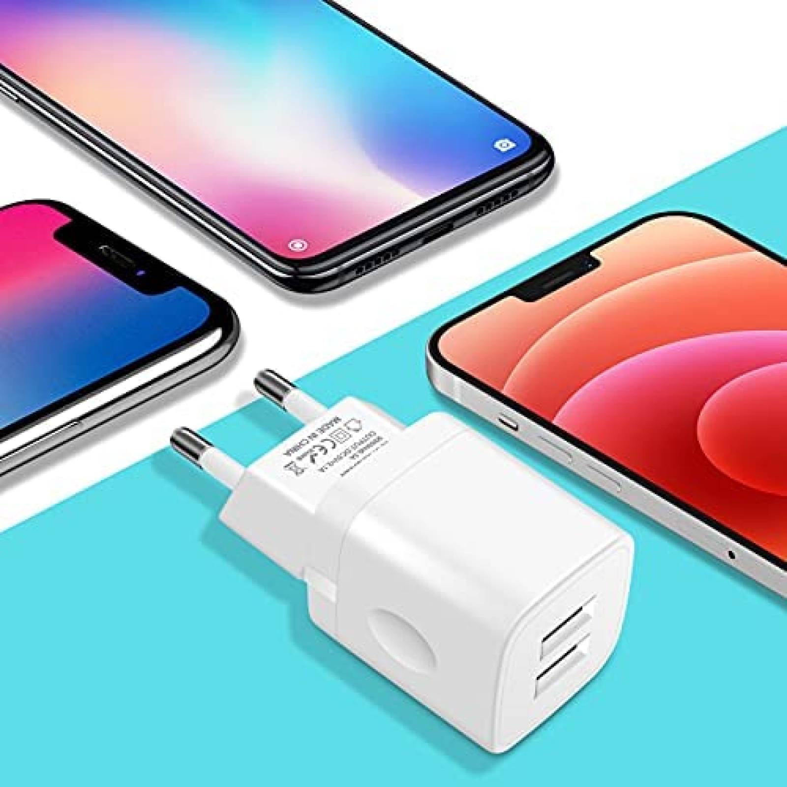 Adaptador de enchufe Europeo iHoto 2 puertos de cargador USB