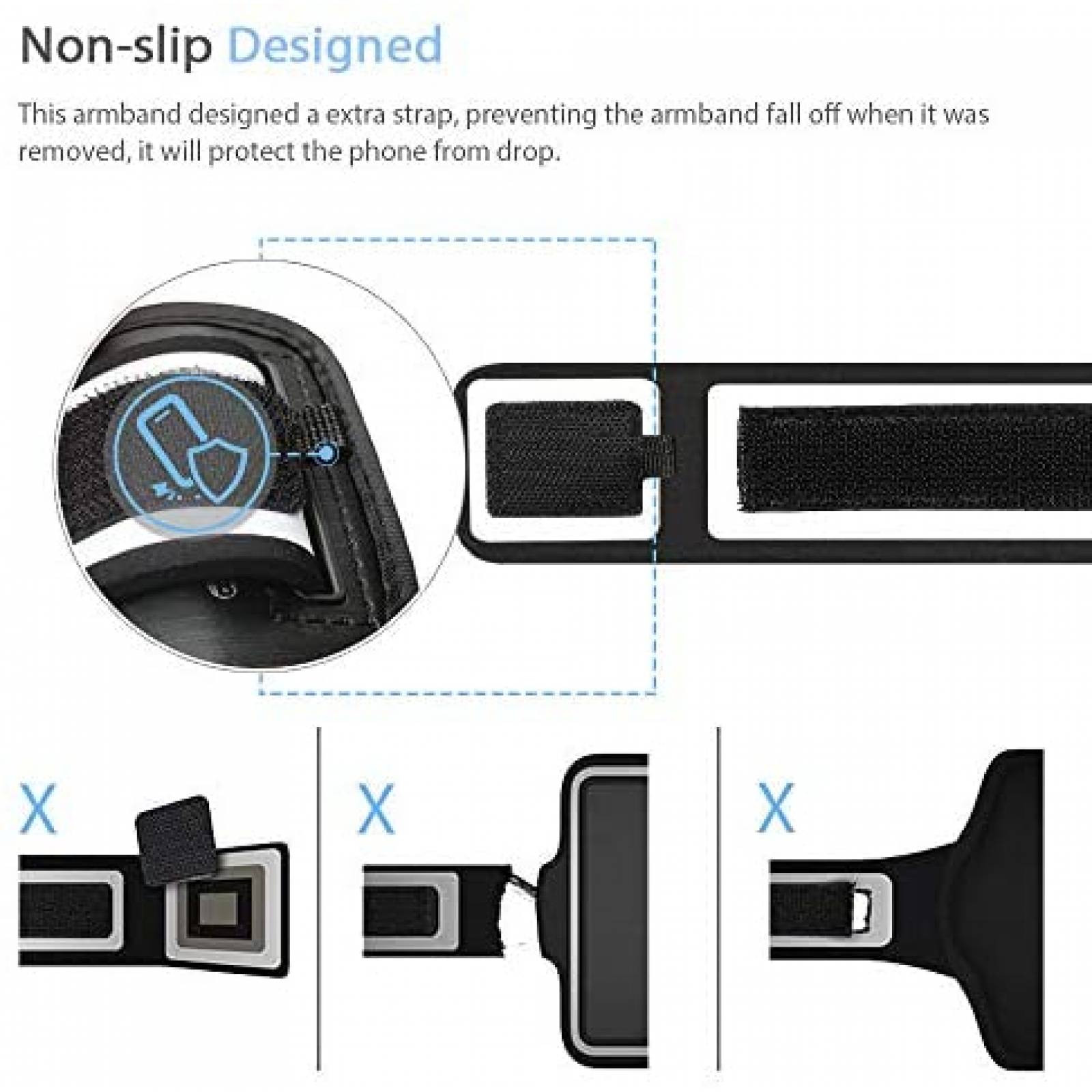 Brazalete JEMACHE para Galaxy S21 S20 para ejercicio -Negro