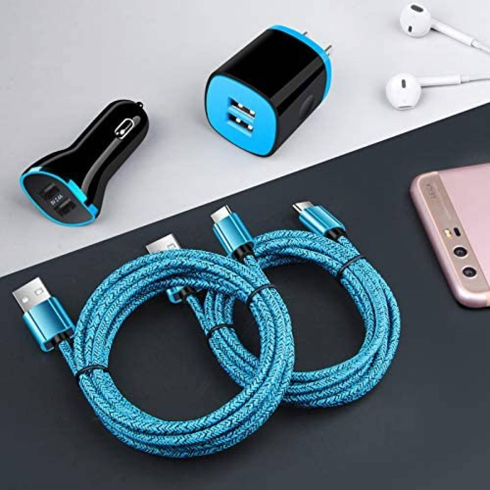 Cargador Cebkit 6 ft para Samsung Galaxy S21 Ultra 5G -Negro