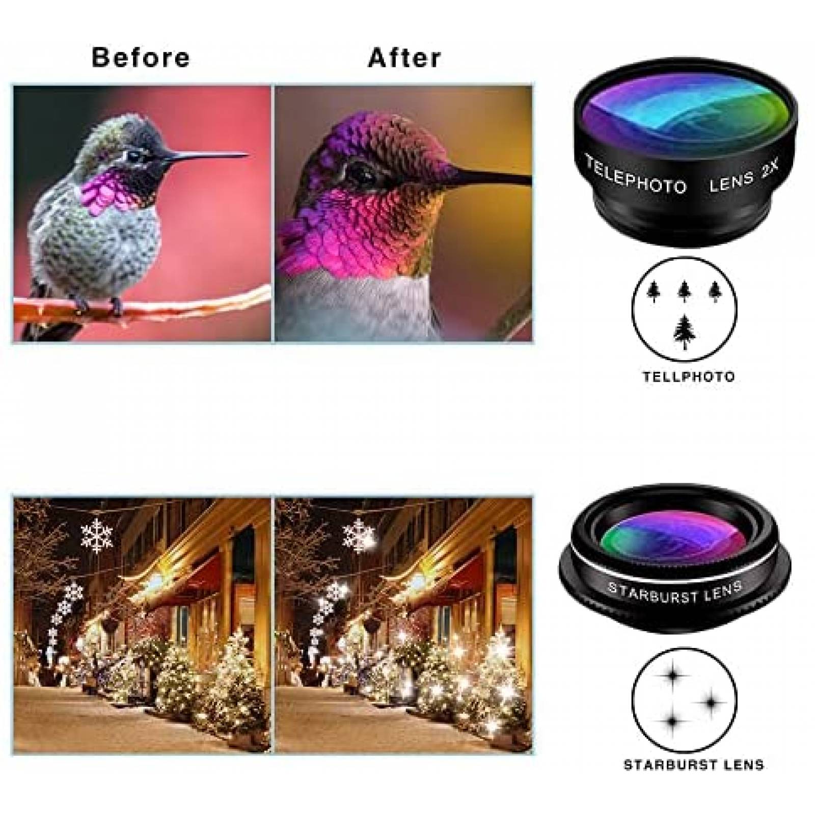 Kit Lentes para Camara de Celular MZTDYTL 9pzas con Clip