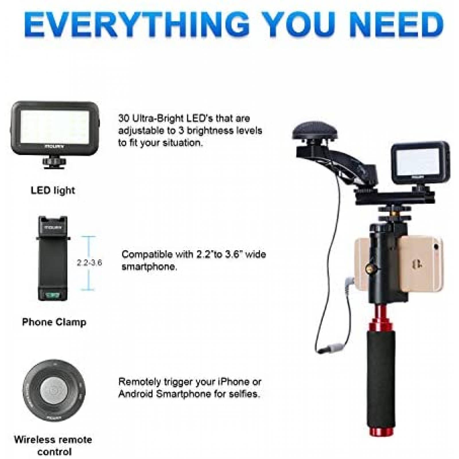 Kit de Grabacion de Video Mouriv PV-2 para Smartphone -Negro