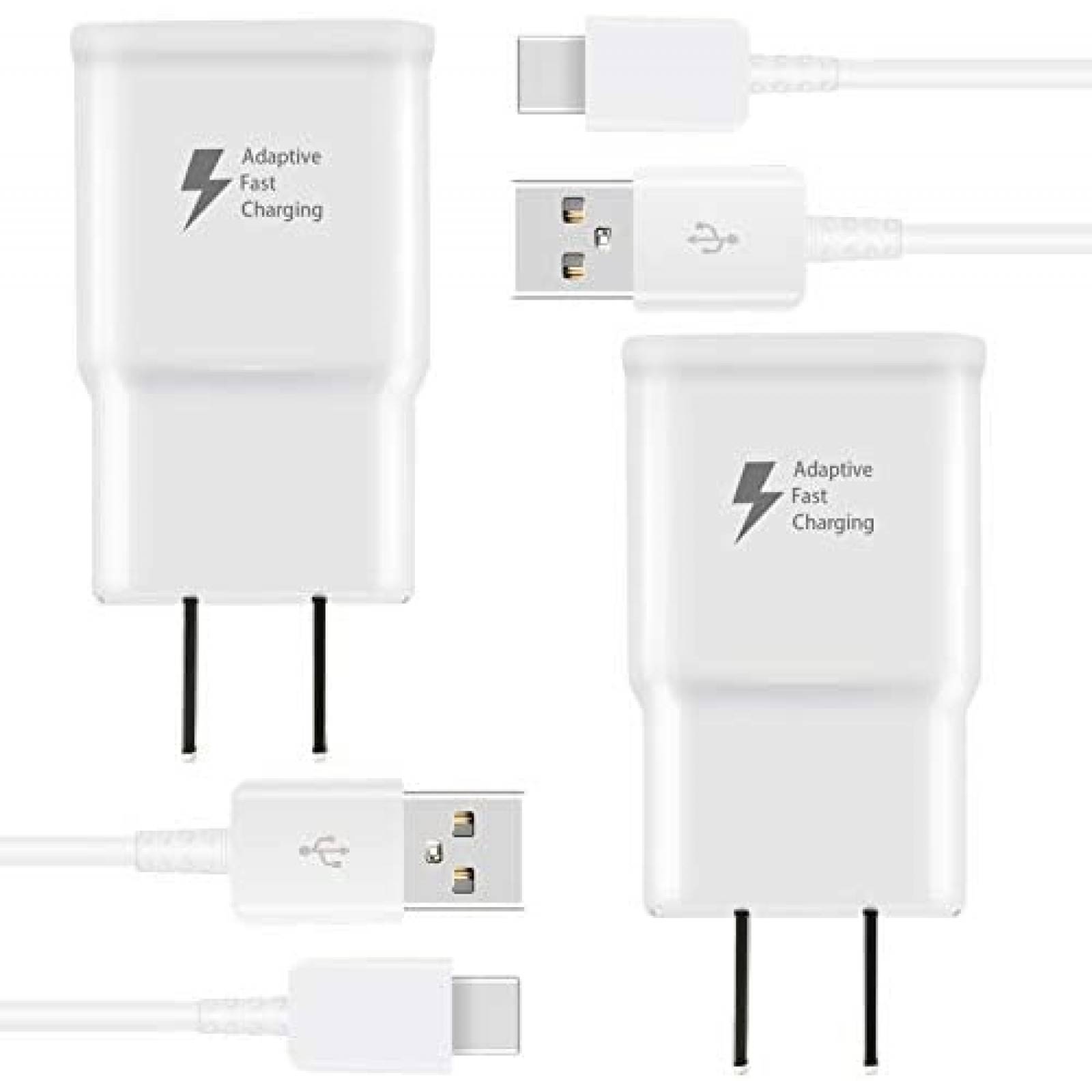 Cargador de Pared KAIMENGLONG USB C de 5 Pies 2 Pzs -Blanco