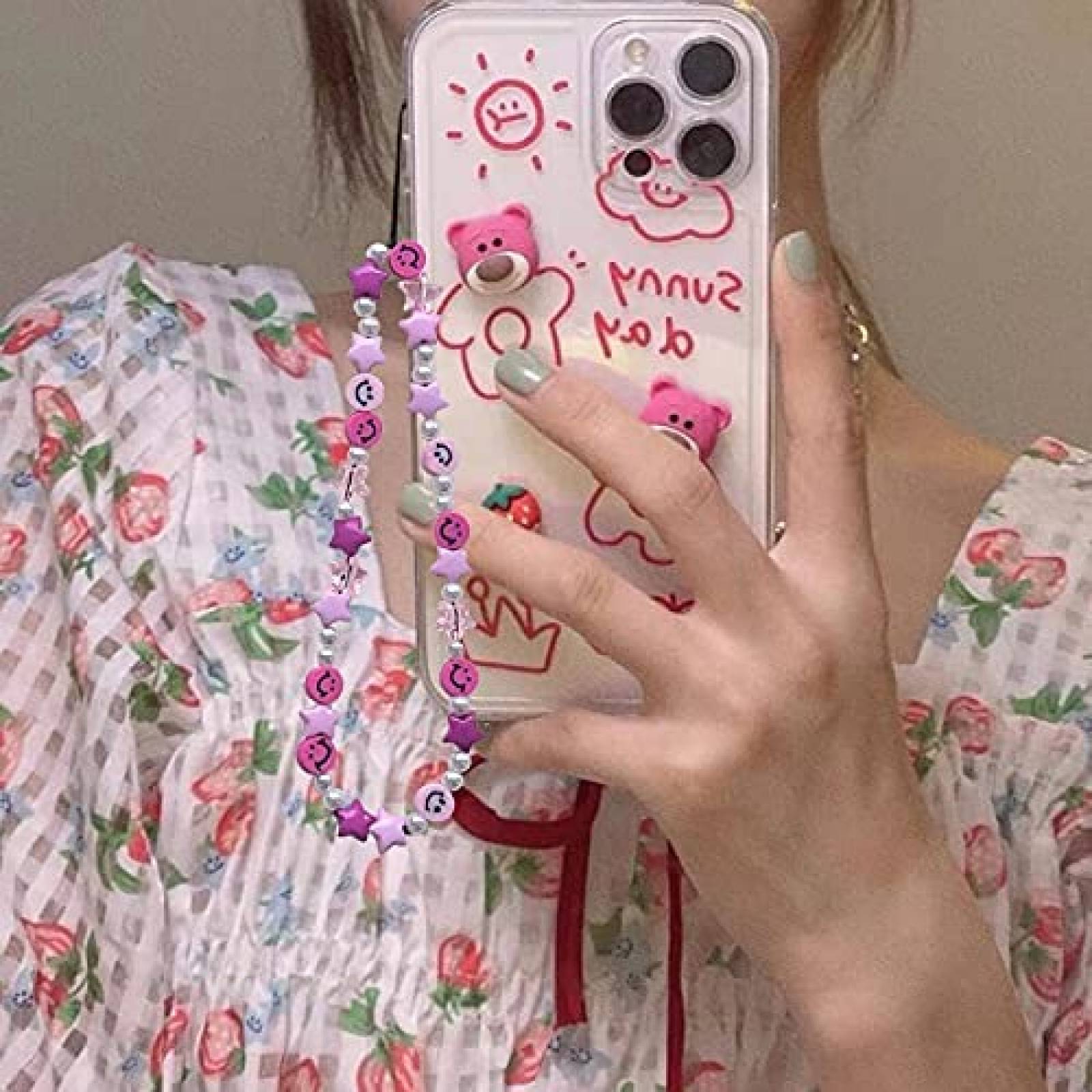 Correas para celular Vatogon Y2K 6 piezas carita sonriente