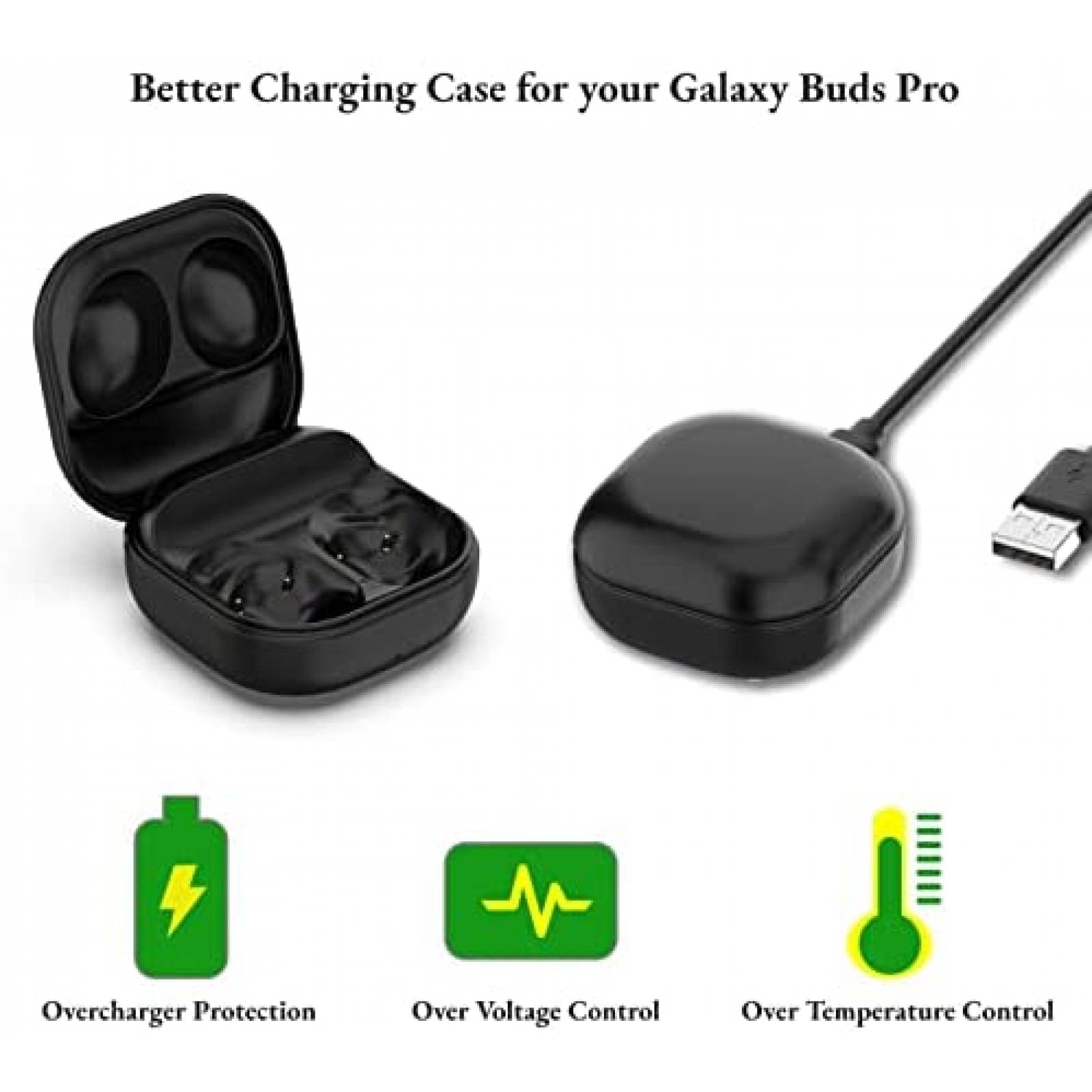 Estuche Cargador ECSEM para Samsung Galaxy Buds Pro -Negro