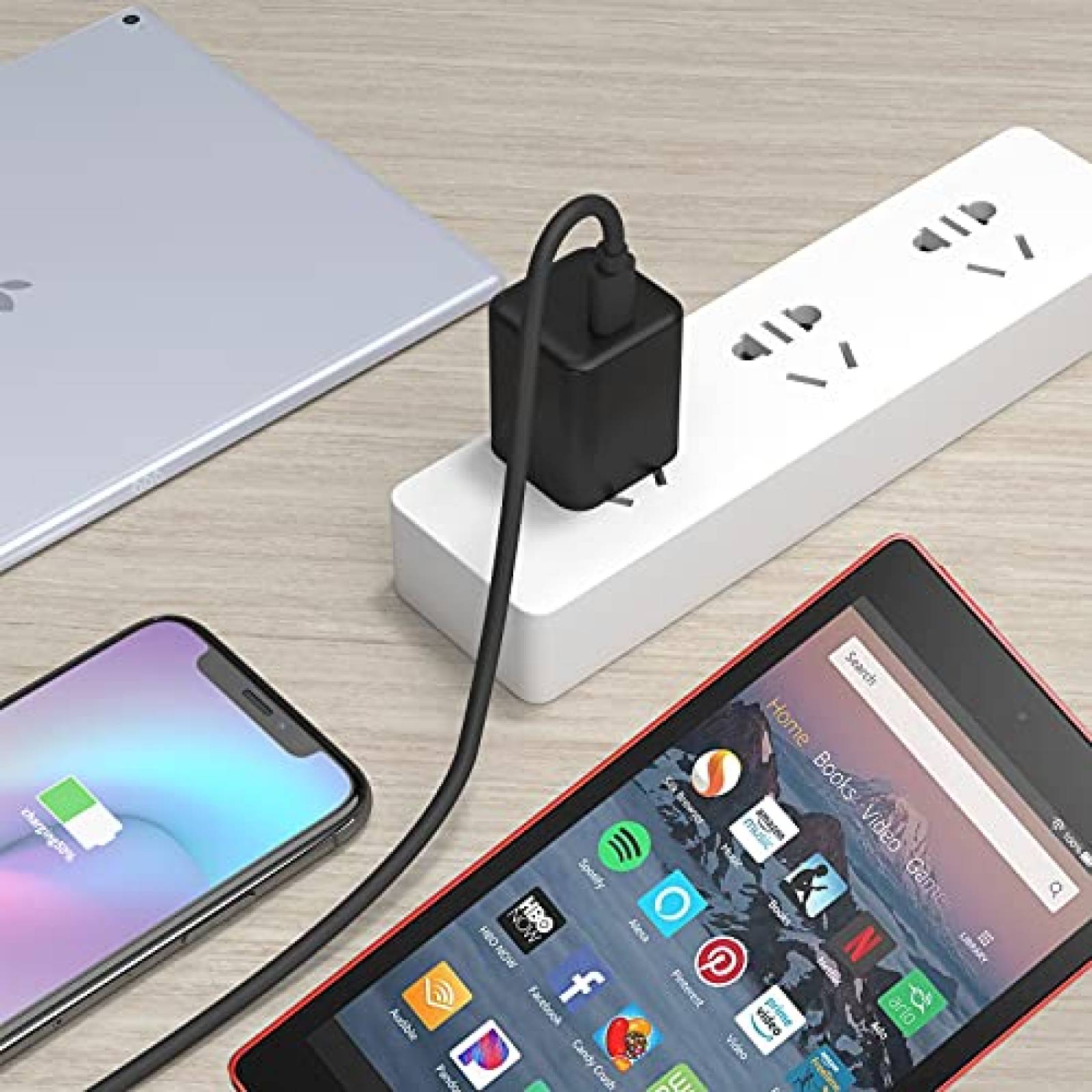 Cargador Tcords Carga Rapida Para Kindle Fire 15W 20W -Negro