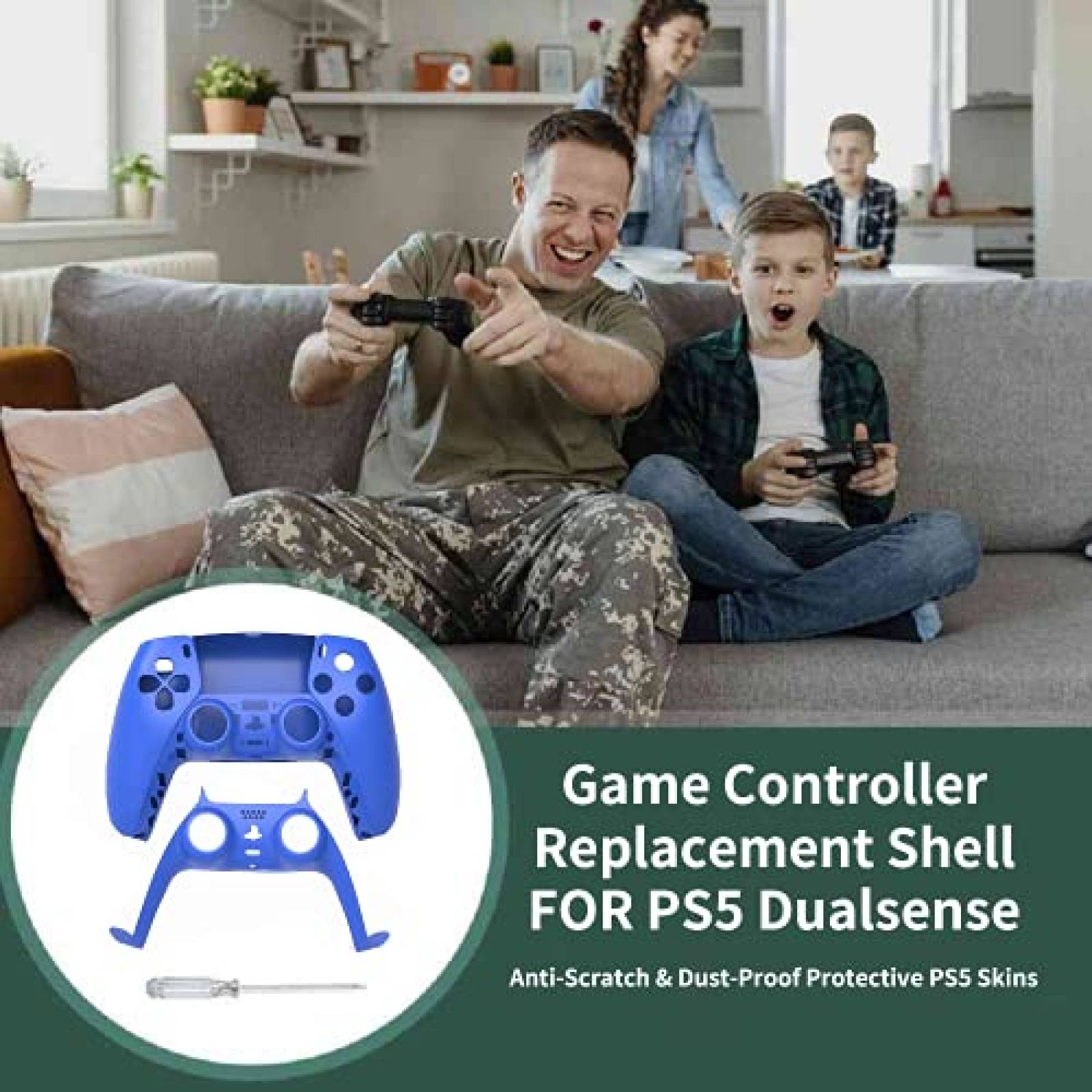 Carcasa de repuesto para control PS5 arVin 360 -Azul