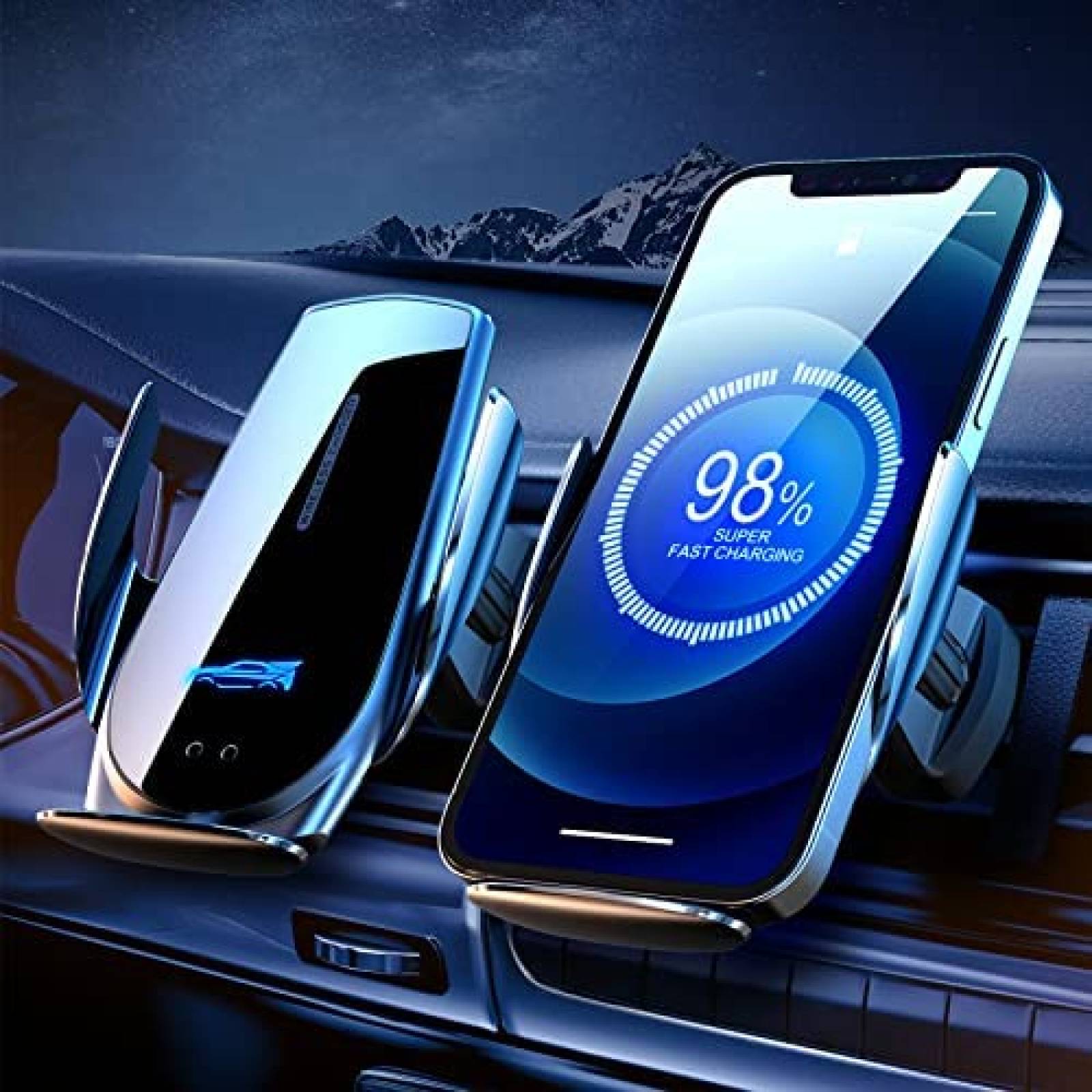 Stand cargador de telefono para auto NB ajustable -Negro