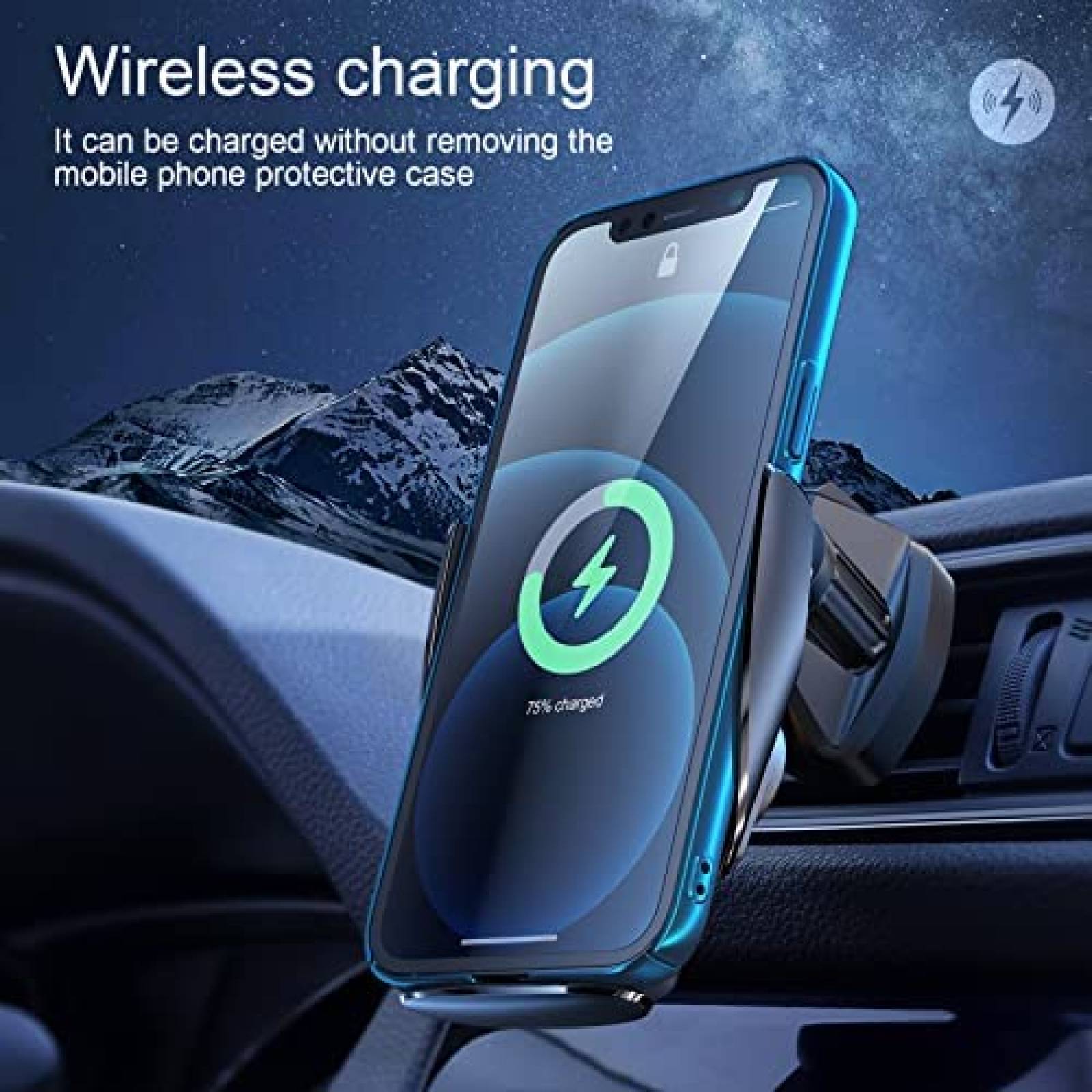 Stand cargador de telefono para auto NB ajustable -Negro