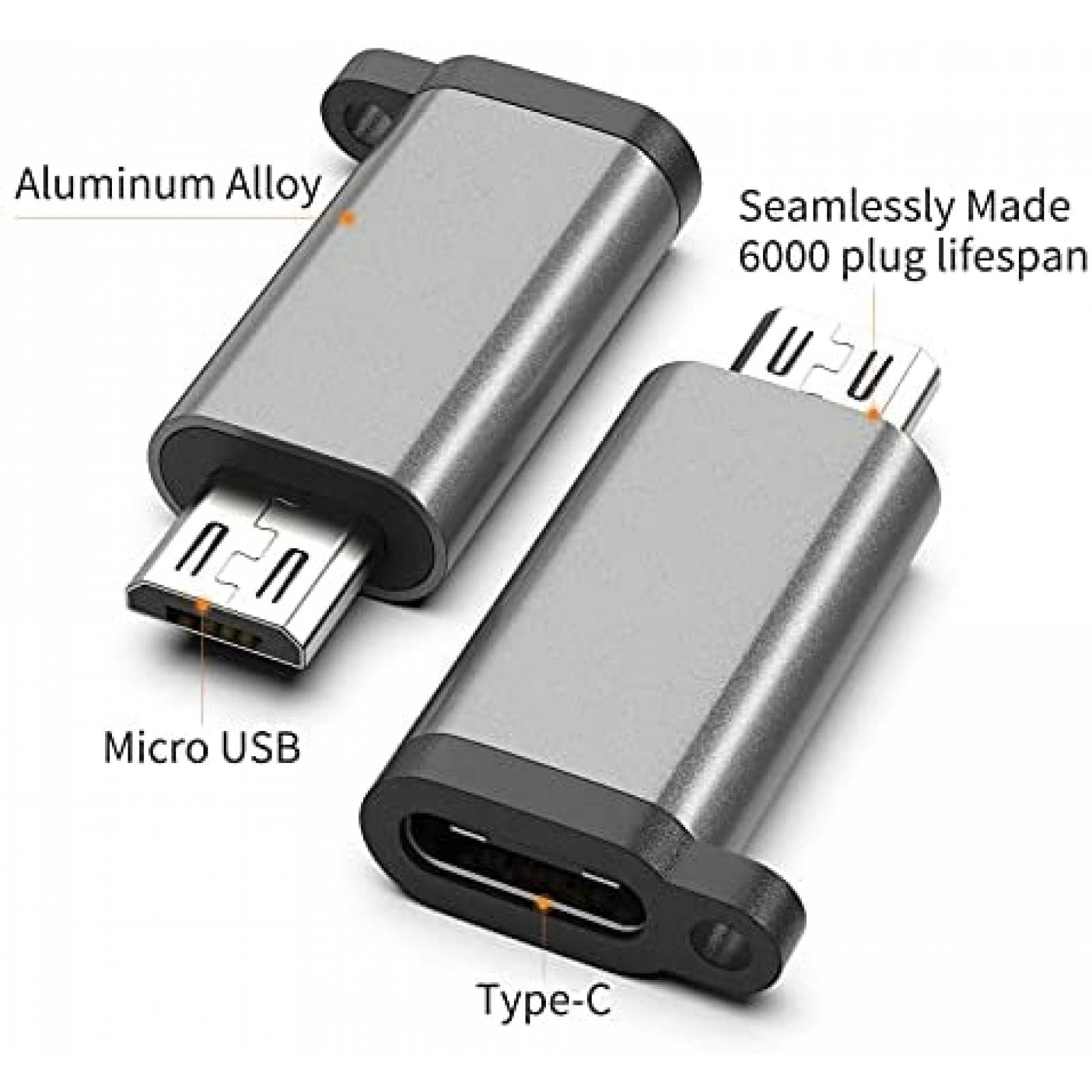 Pack adaptador micro USB a USB tipo C ULIFTUS x3 -Gris