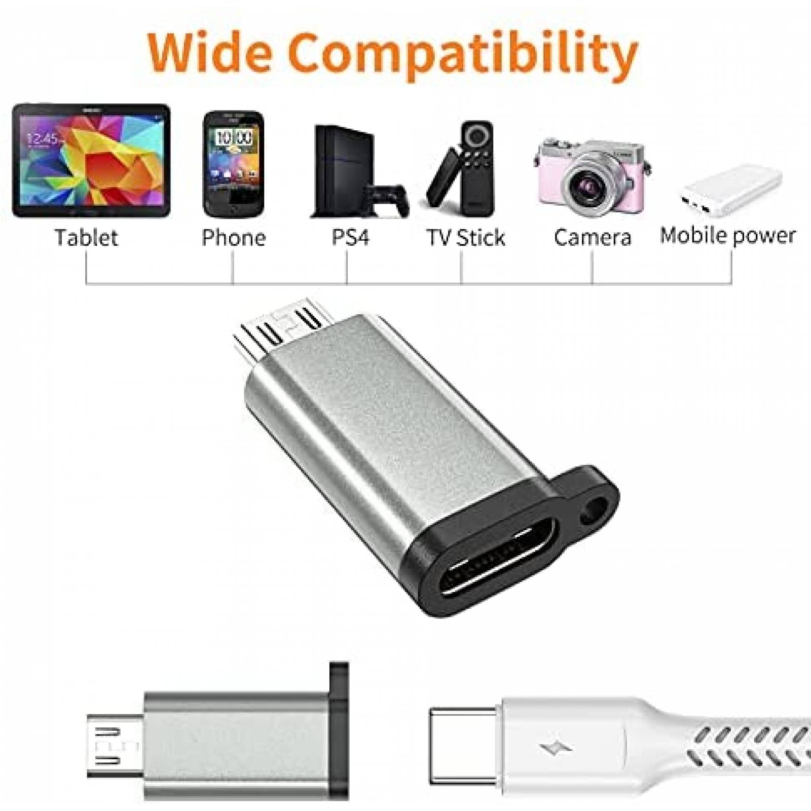 Pack adaptador micro USB a USB tipo C ULIFTUS x3 -Gris