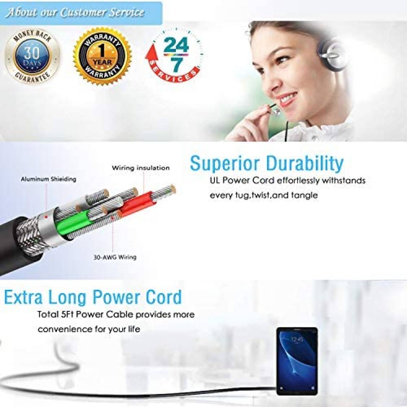 Cargador Universal Superer para Galaxy Tab A 10W -Negro