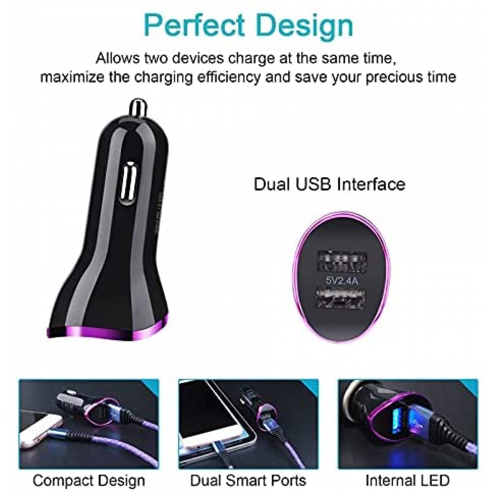 Cargador Carro Amtobo Galaxy S21 Compatible USB C Muro