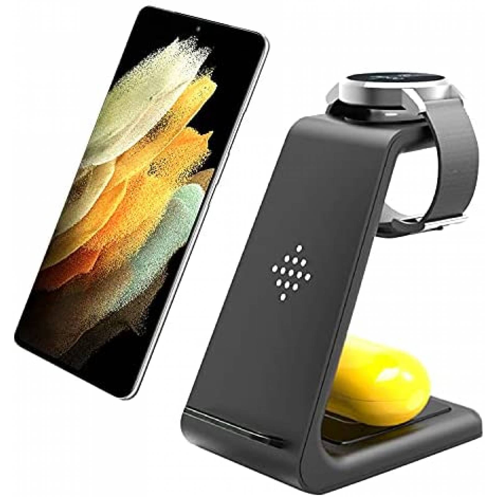 Stand Qi carga rapida inalambrica Samsung 3x1 Azurezone