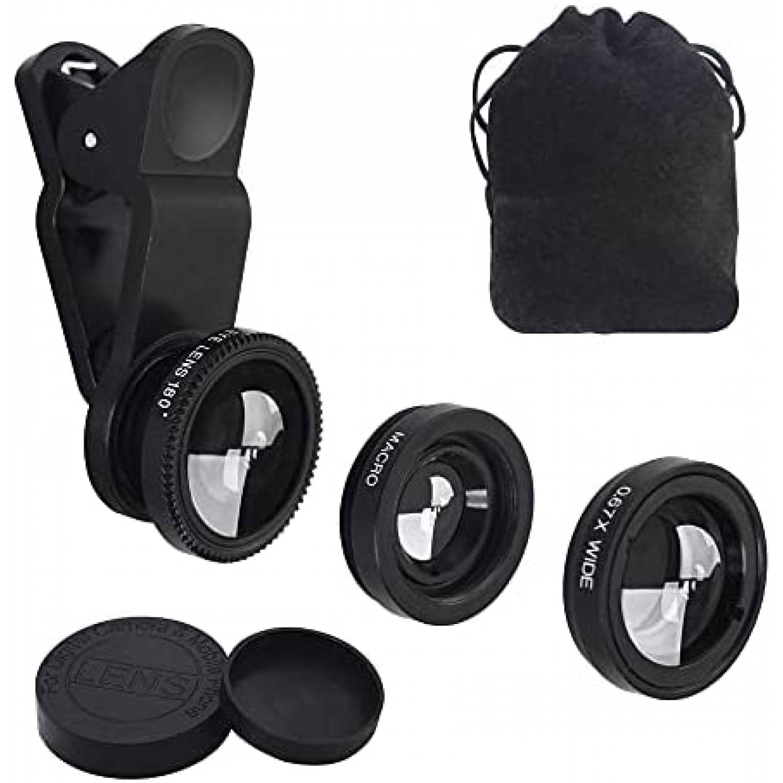 Kit Lentes para Camara de Celular YACSEJAO 3pzas con Clip