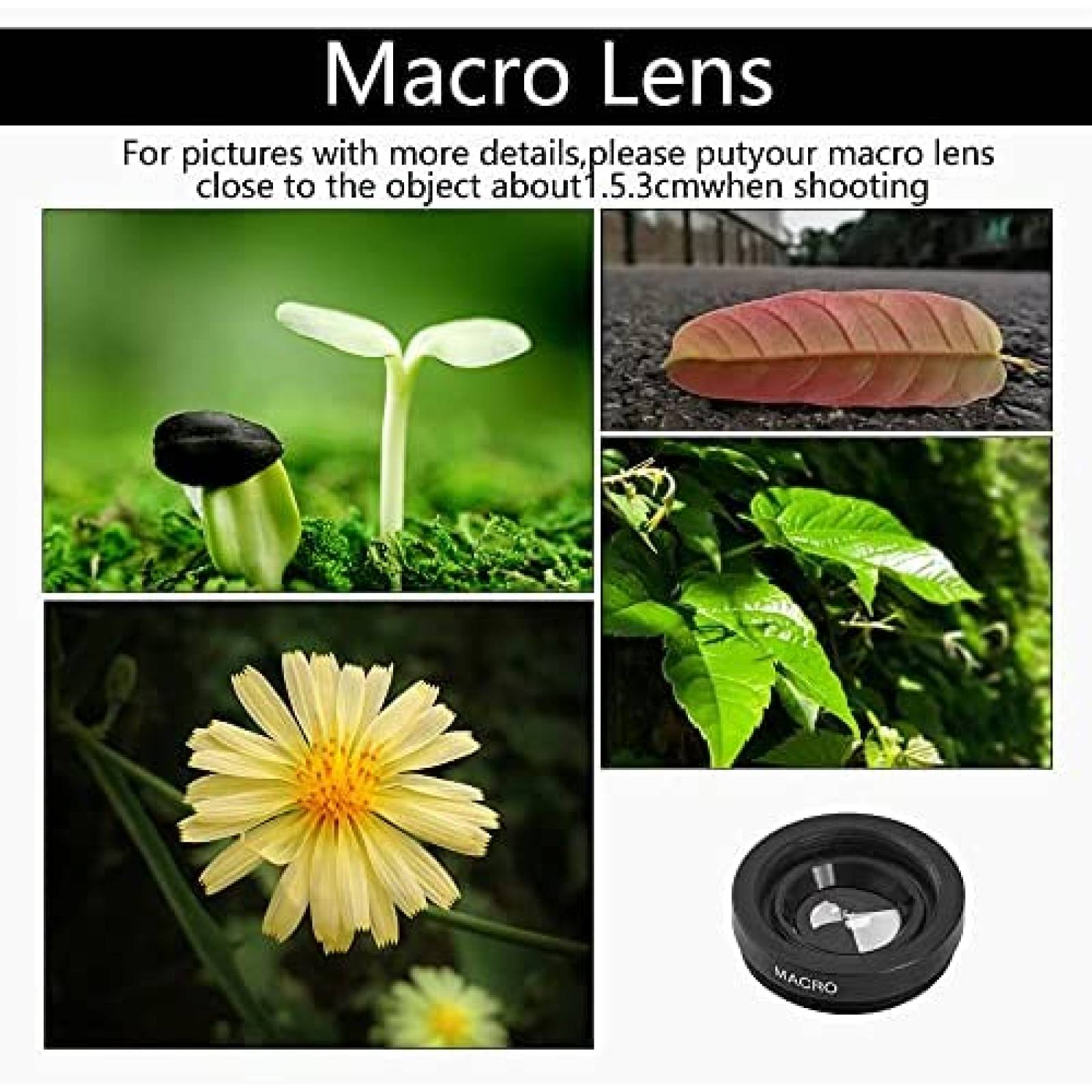 Kit Lentes para Camara de Celular YACSEJAO 3pzas con Clip