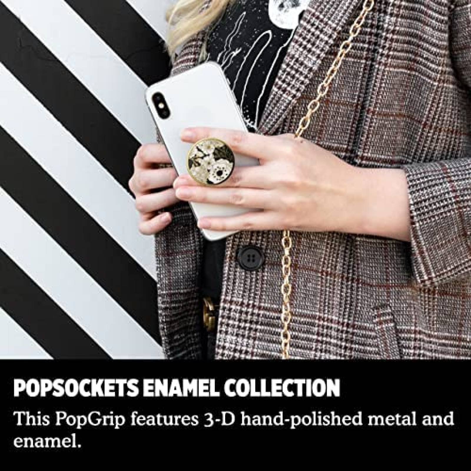 PopGrip PopSockets Floral de plastico -Negro/blanco