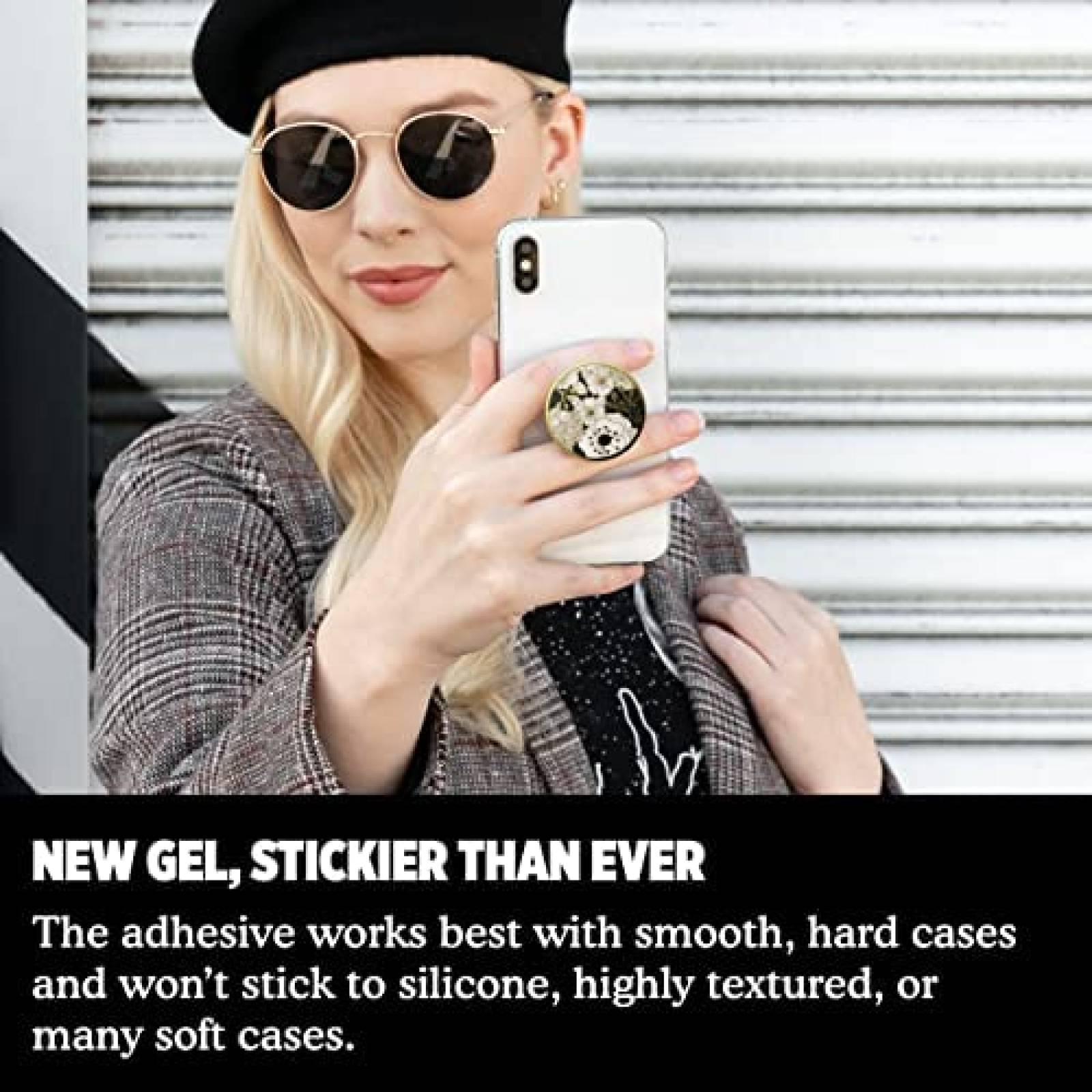 PopGrip PopSockets Floral de plastico -Negro/blanco