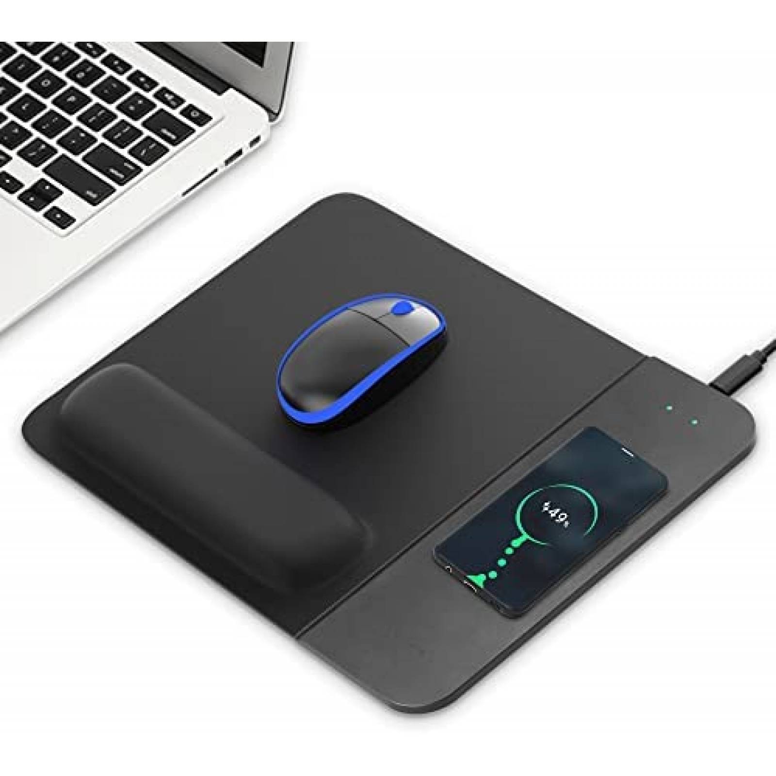 Mouse Pad VIVIYA con Funcion de Cargador Inalambrico -Negro