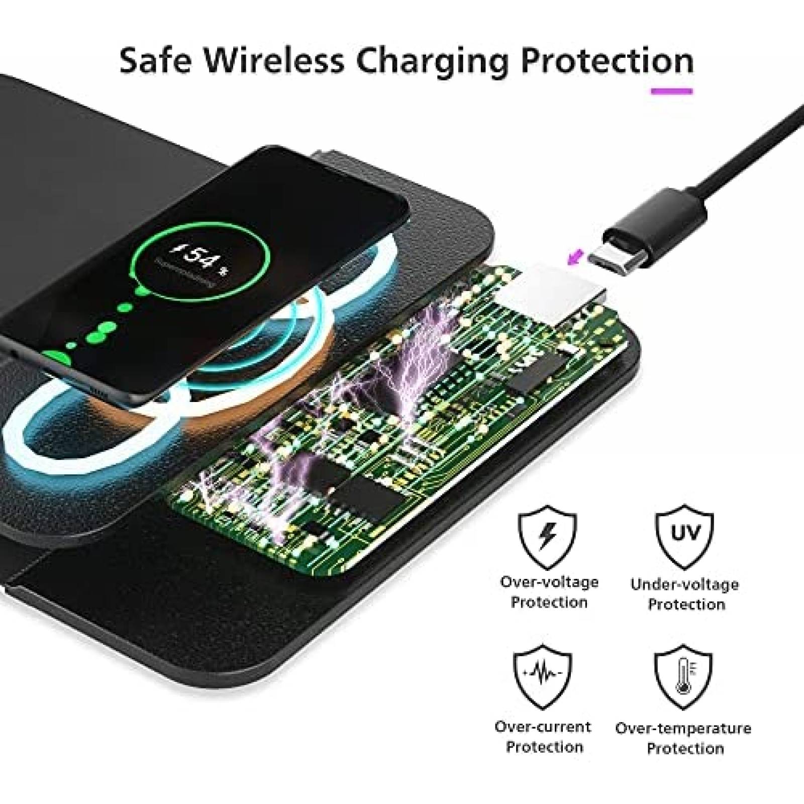 Mouse Pad VIVIYA con Funcion de Cargador Inalambrico -Negro