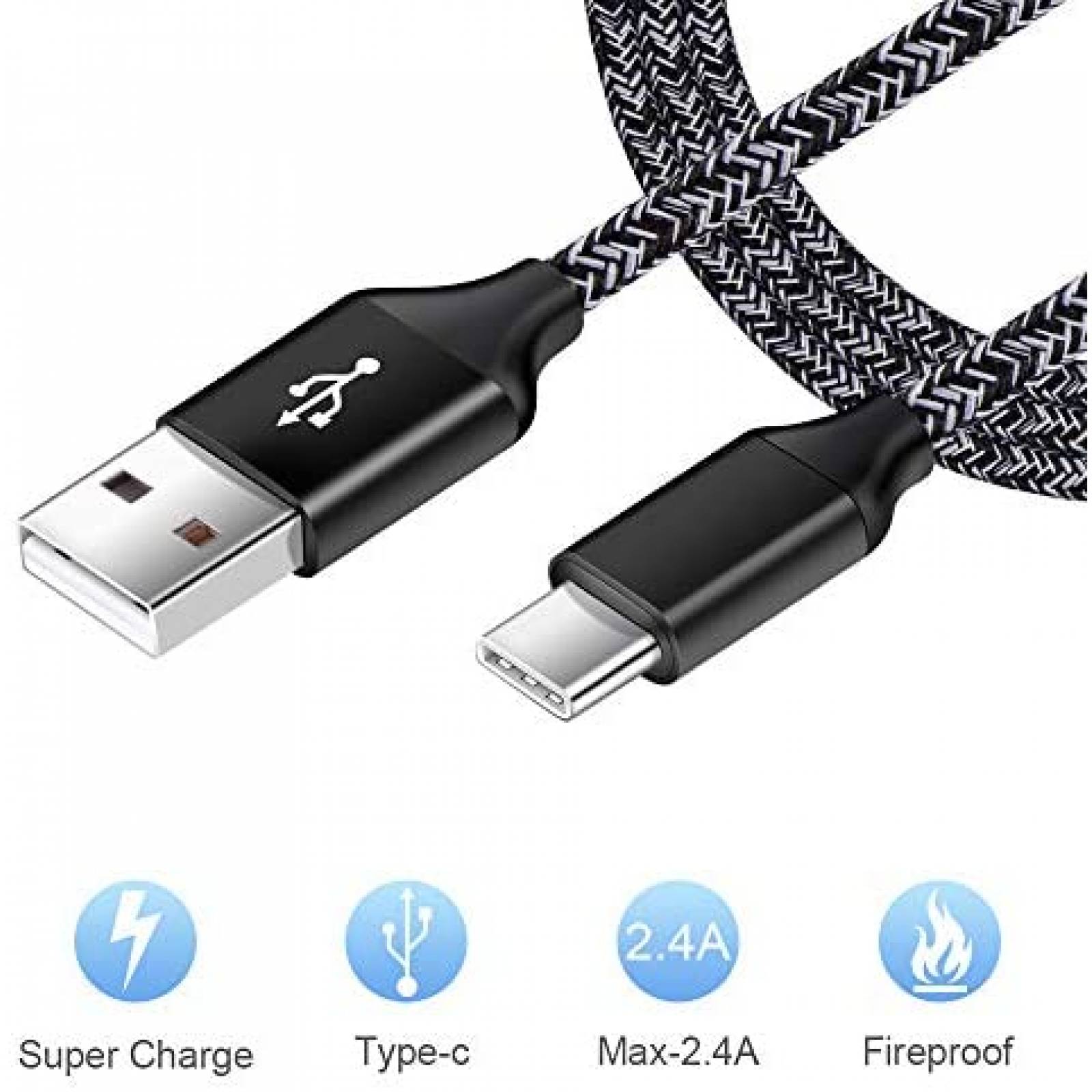 Cable Cargador de Pared REPIND de 6 Pies USB C -Negro