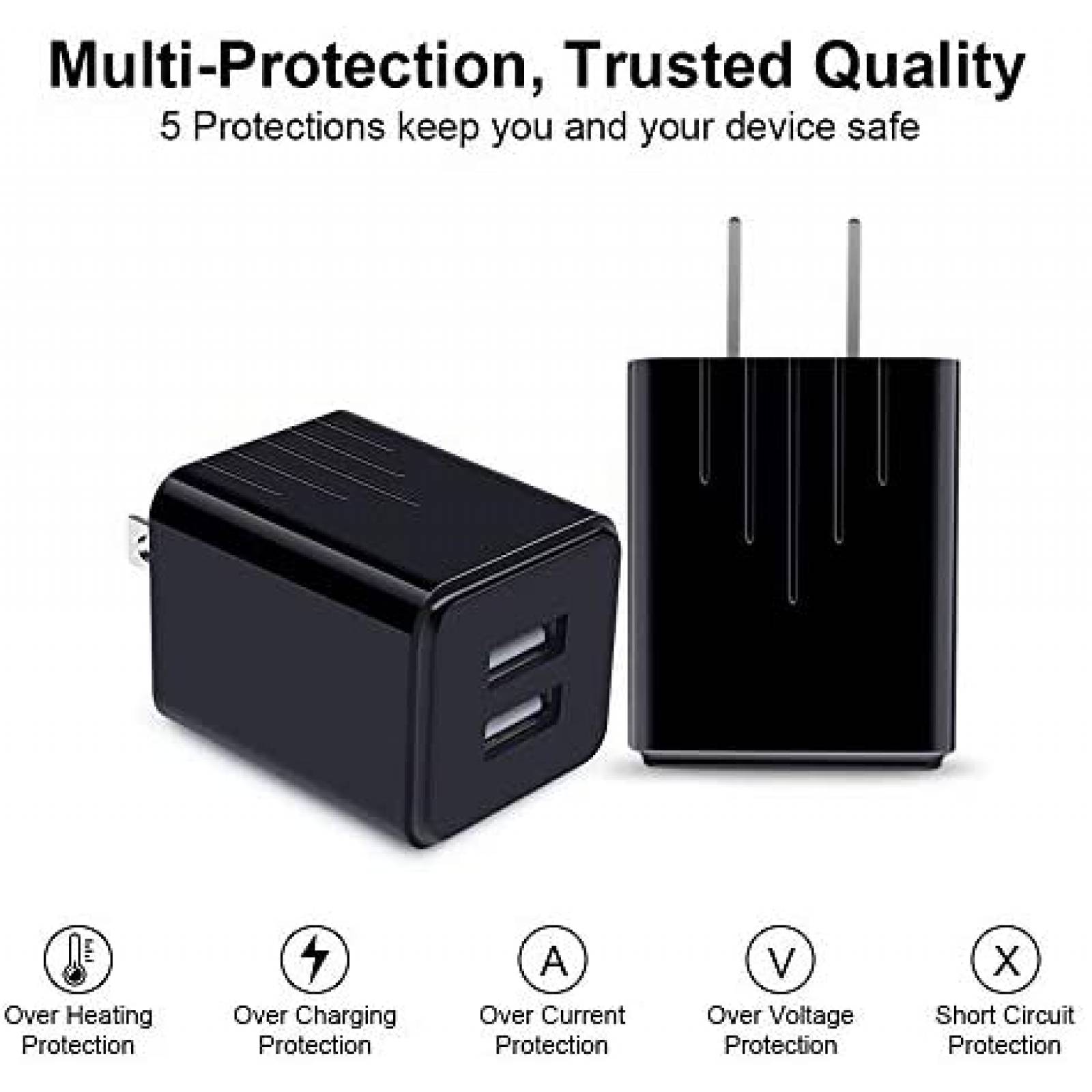 Cable Cargador de Pared REPIND de 6 Pies USB C -Negro