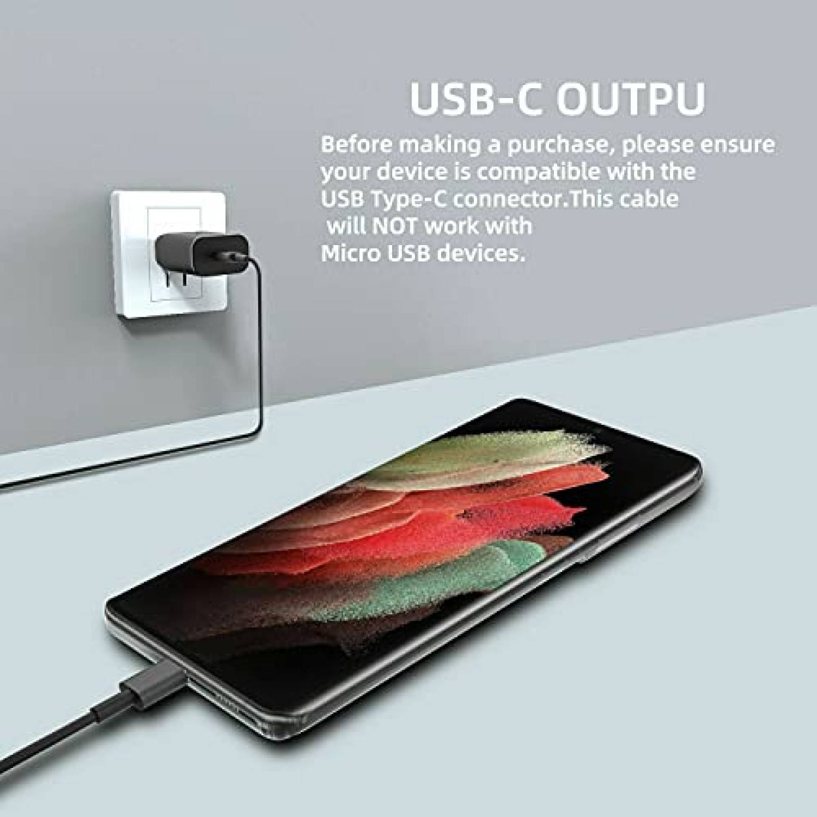 Cargador Necano 2 Pzs Compatible Con Galaxy S21 Carga Rapida