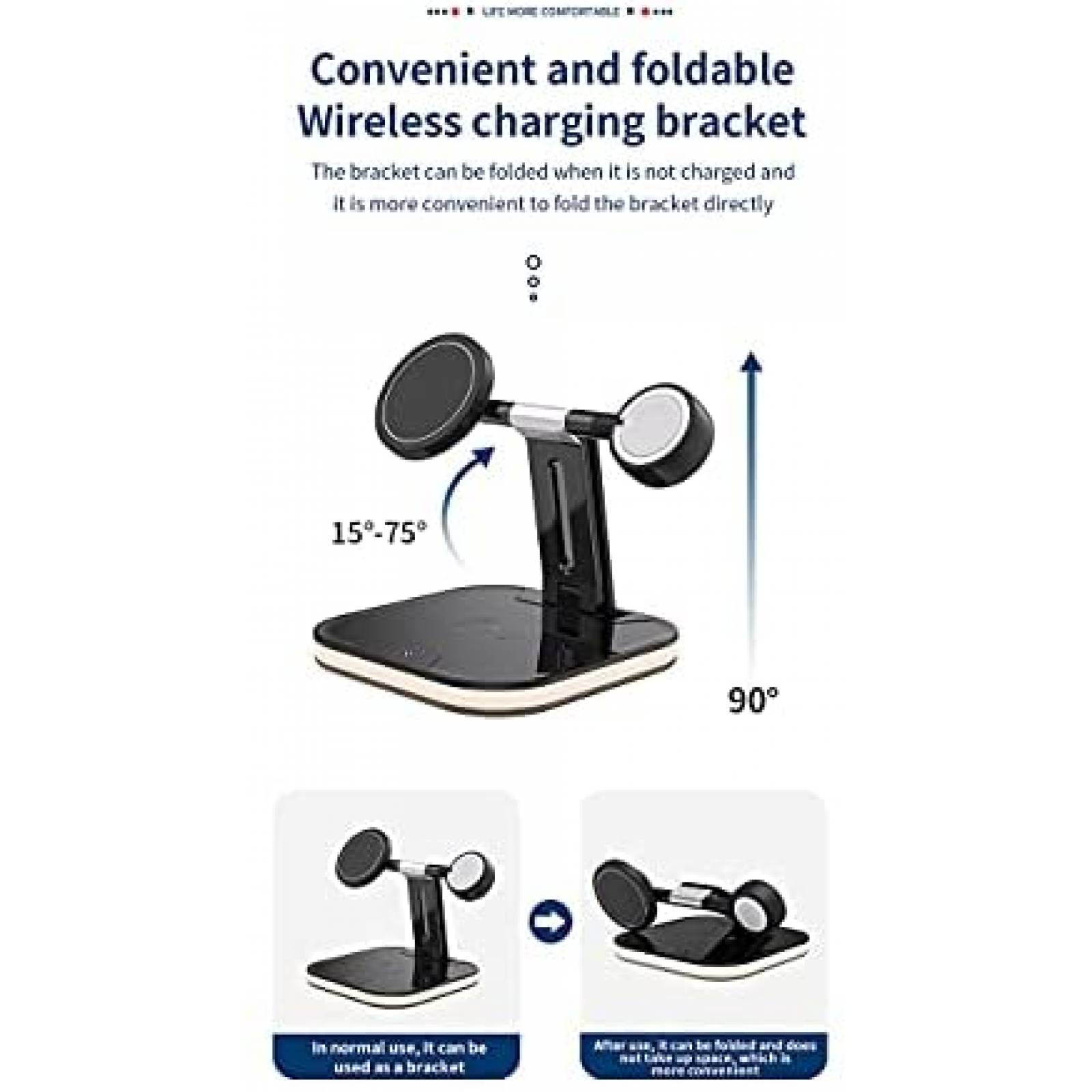 Soporte Cargador 3 en 1 Cricle para Celular/Audifonos/Reloj