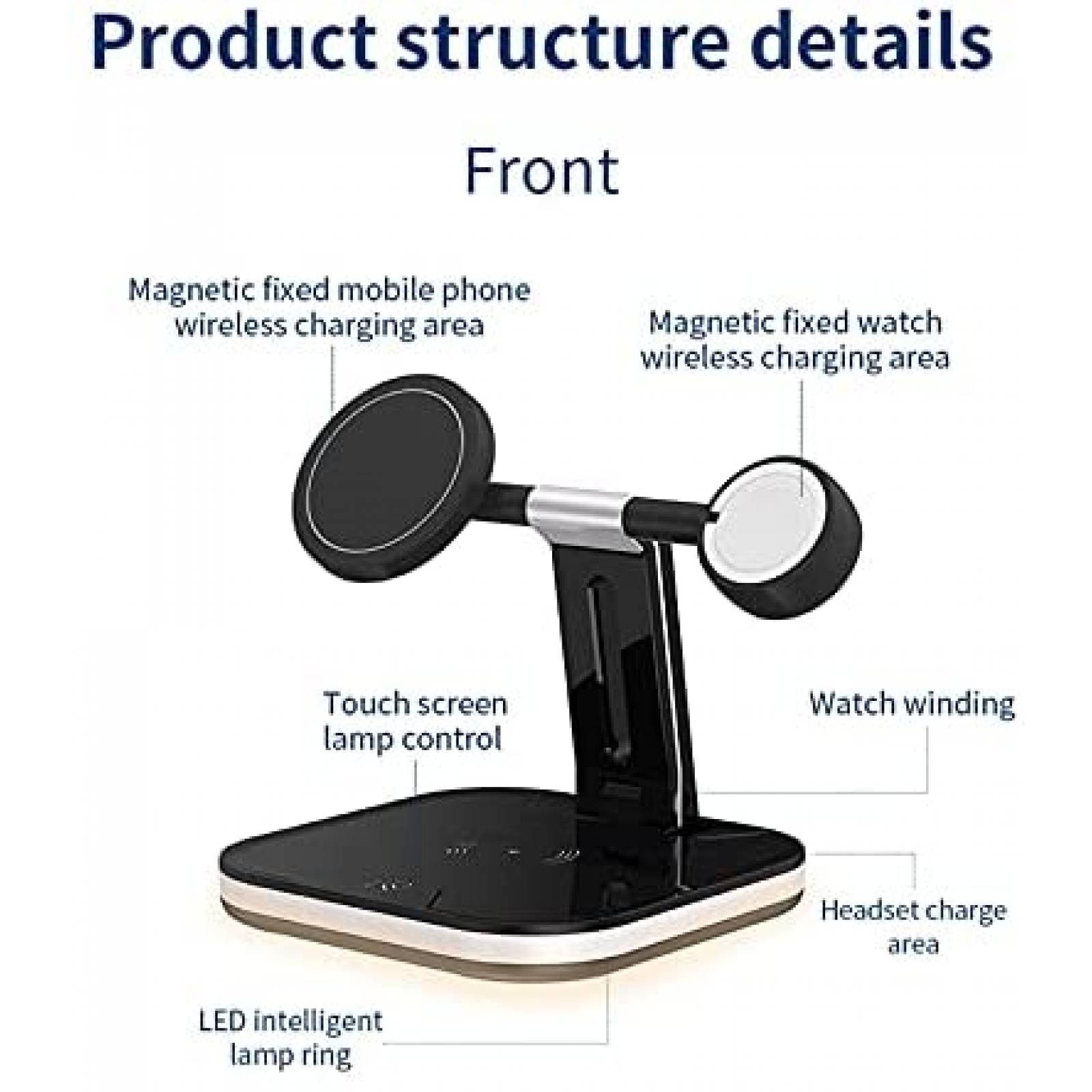 Soporte Cargador 3 en 1 Cricle para Celular/Audifonos/Reloj