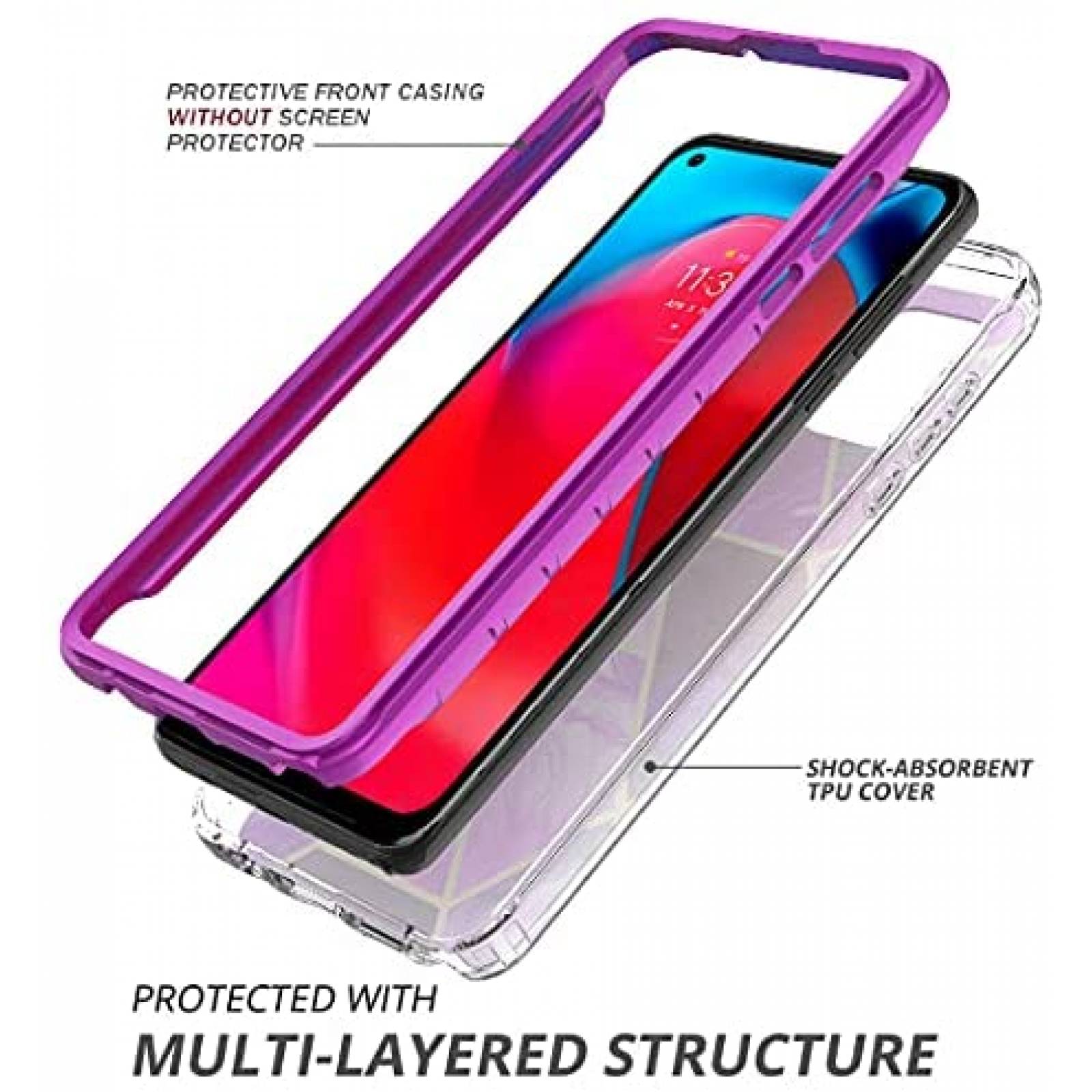 Funda Jeylly Compatible Con Moto G Stylus 5G -Morado