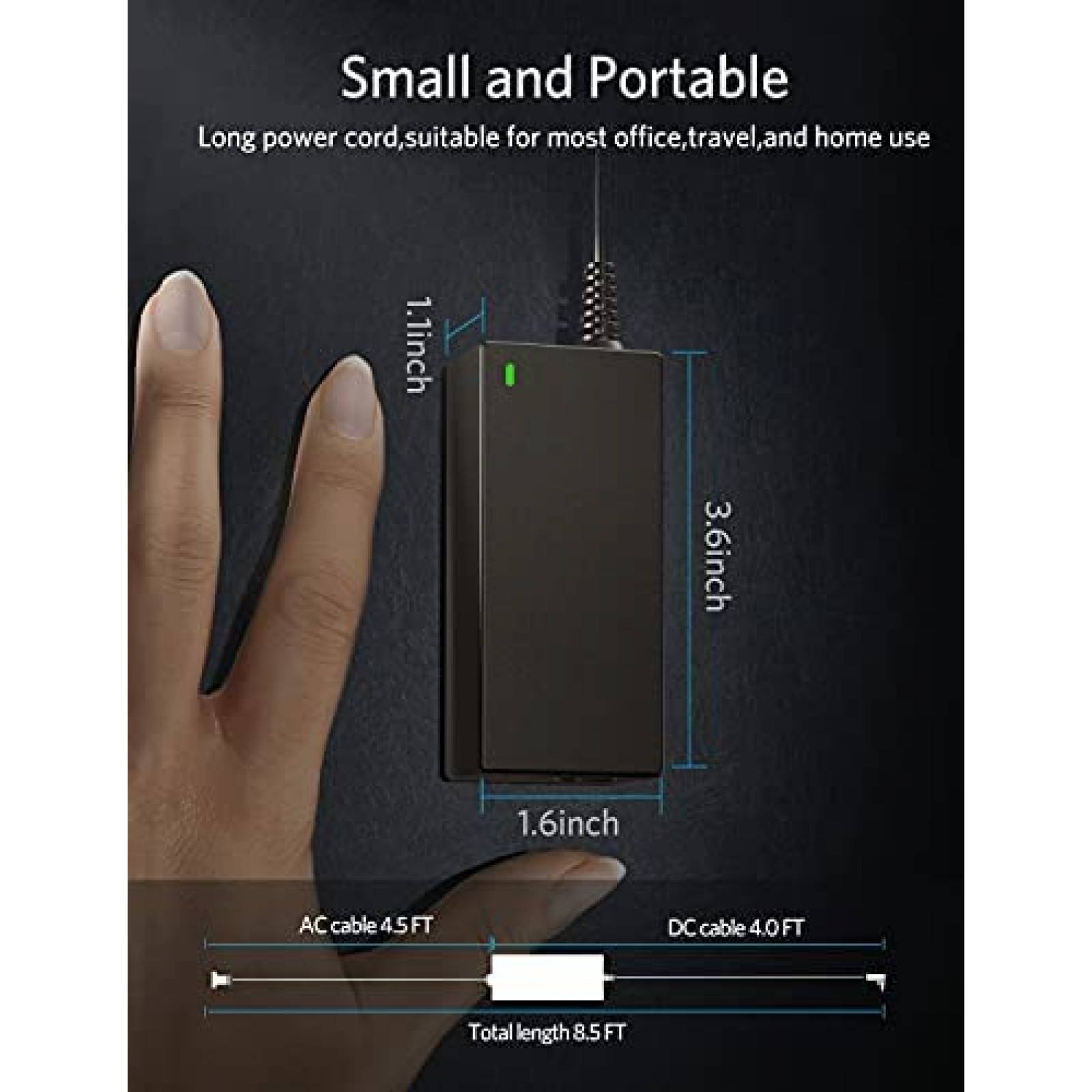 Cargador laptop Seelion Dell Compatible 45W 19.5V -Negro