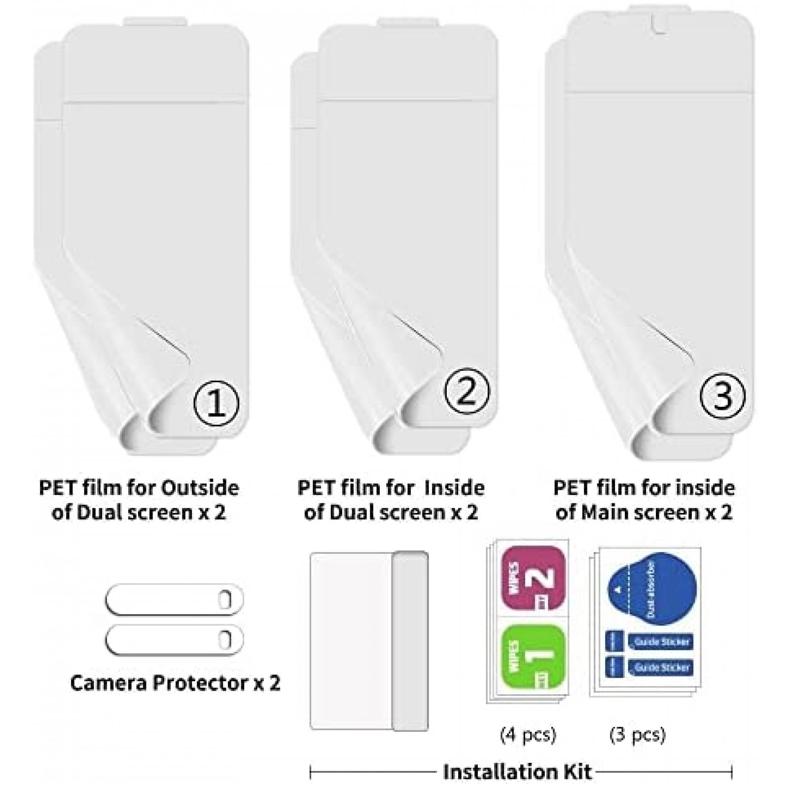 Pack portector+camara LG V60 Last Perfect Protetion x8