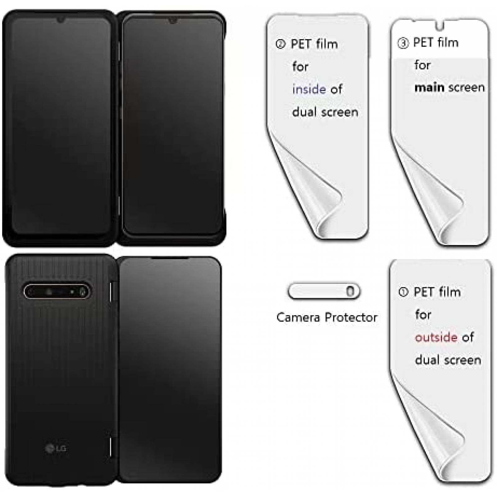 Pack portector+camara LG V60 Last Perfect Protetion x8
