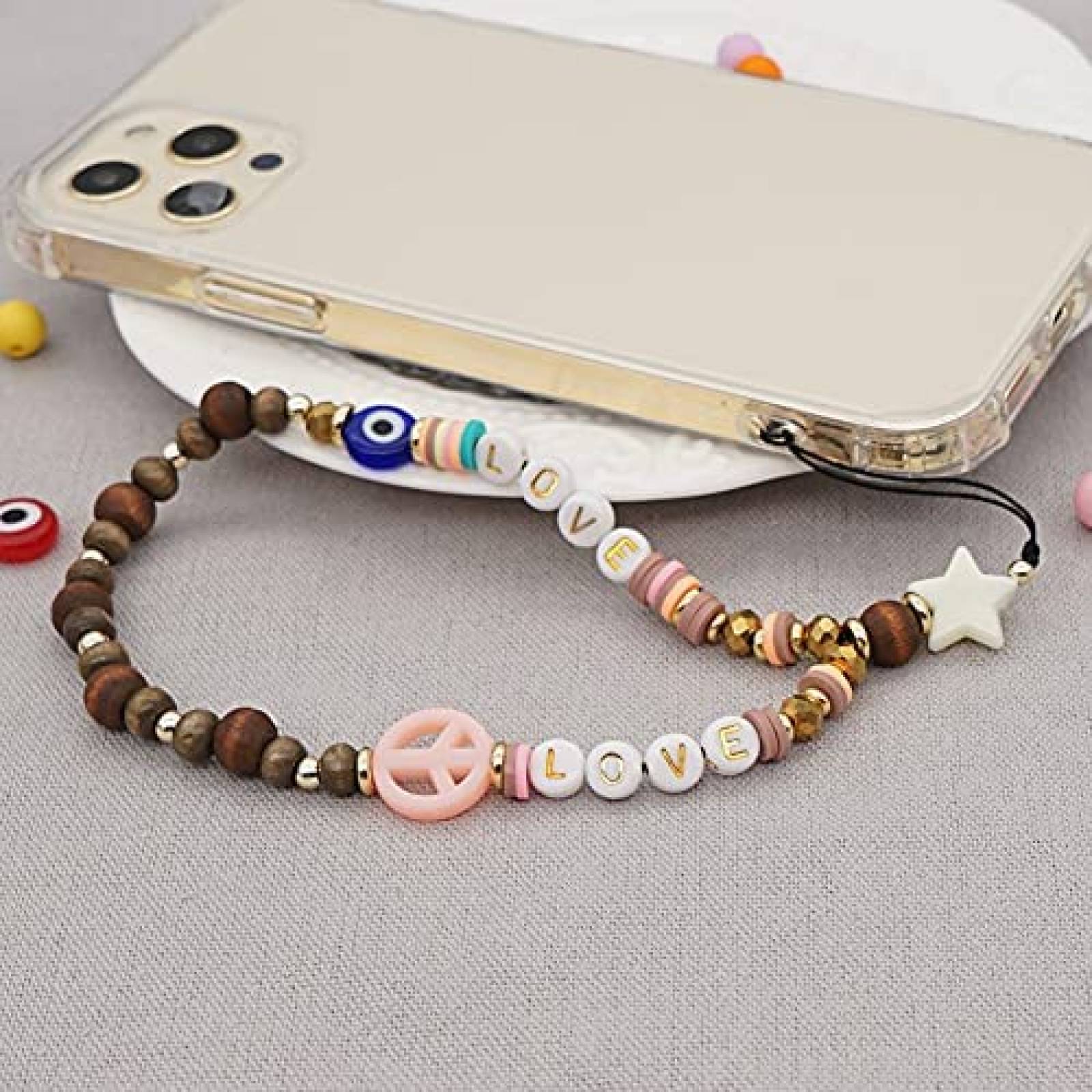 Pulsera para telefono IKASEFU de cuentas -Colorido