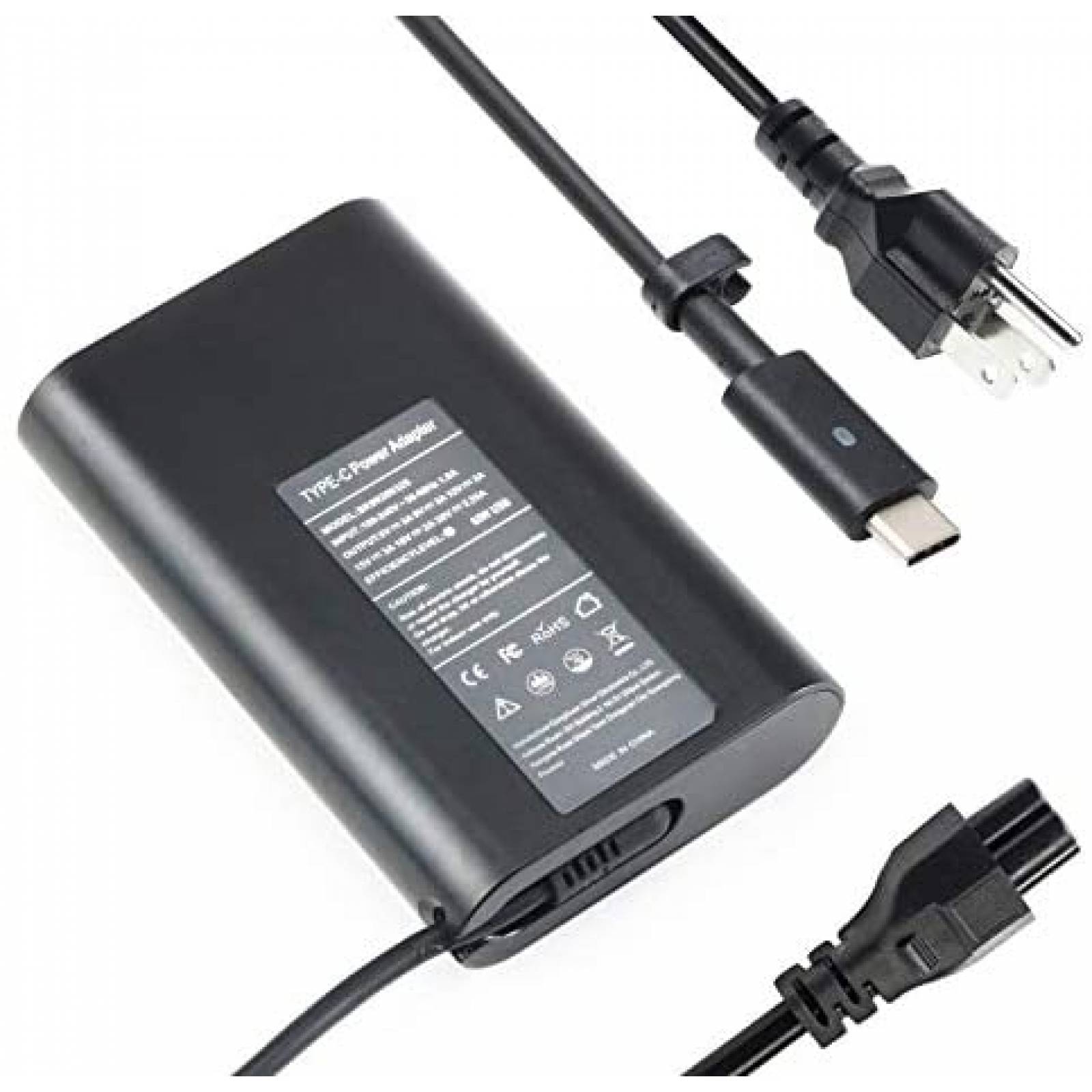 Cargador para Laptop HFLRZZ Dell XPS 12 65W 45W USB C -Negro