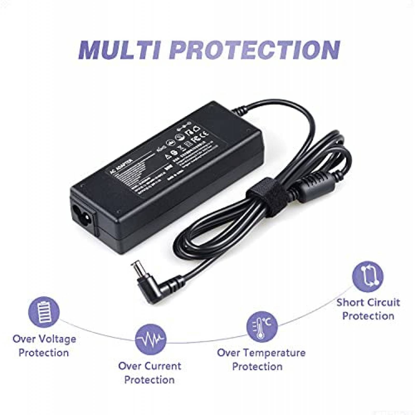 Cargador AISENBO 20V 4A para Monitor LG 19'' a 27'' -Negro