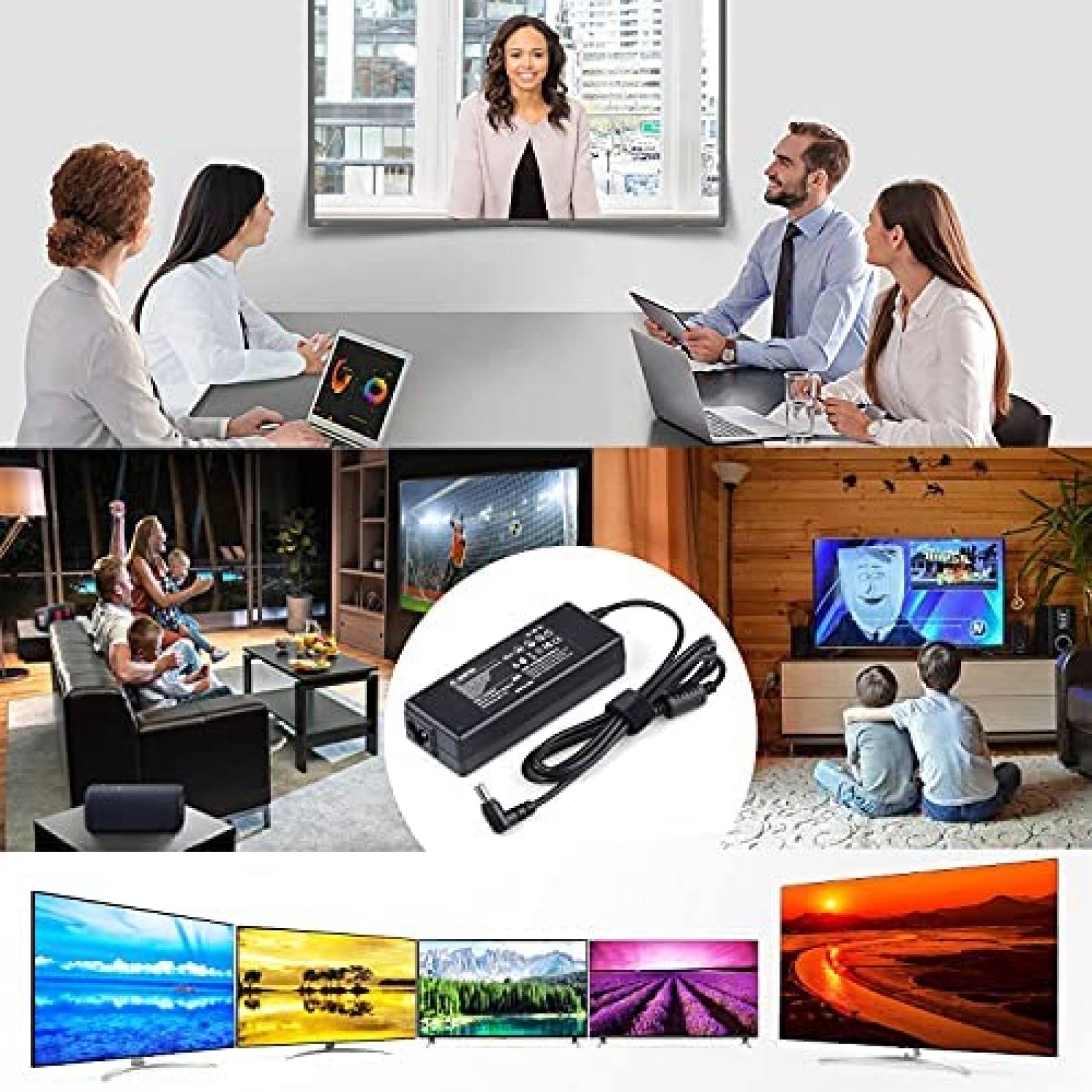 Cargador AISENBO 20V 4A para Monitor LG 19'' a 27'' -Negro