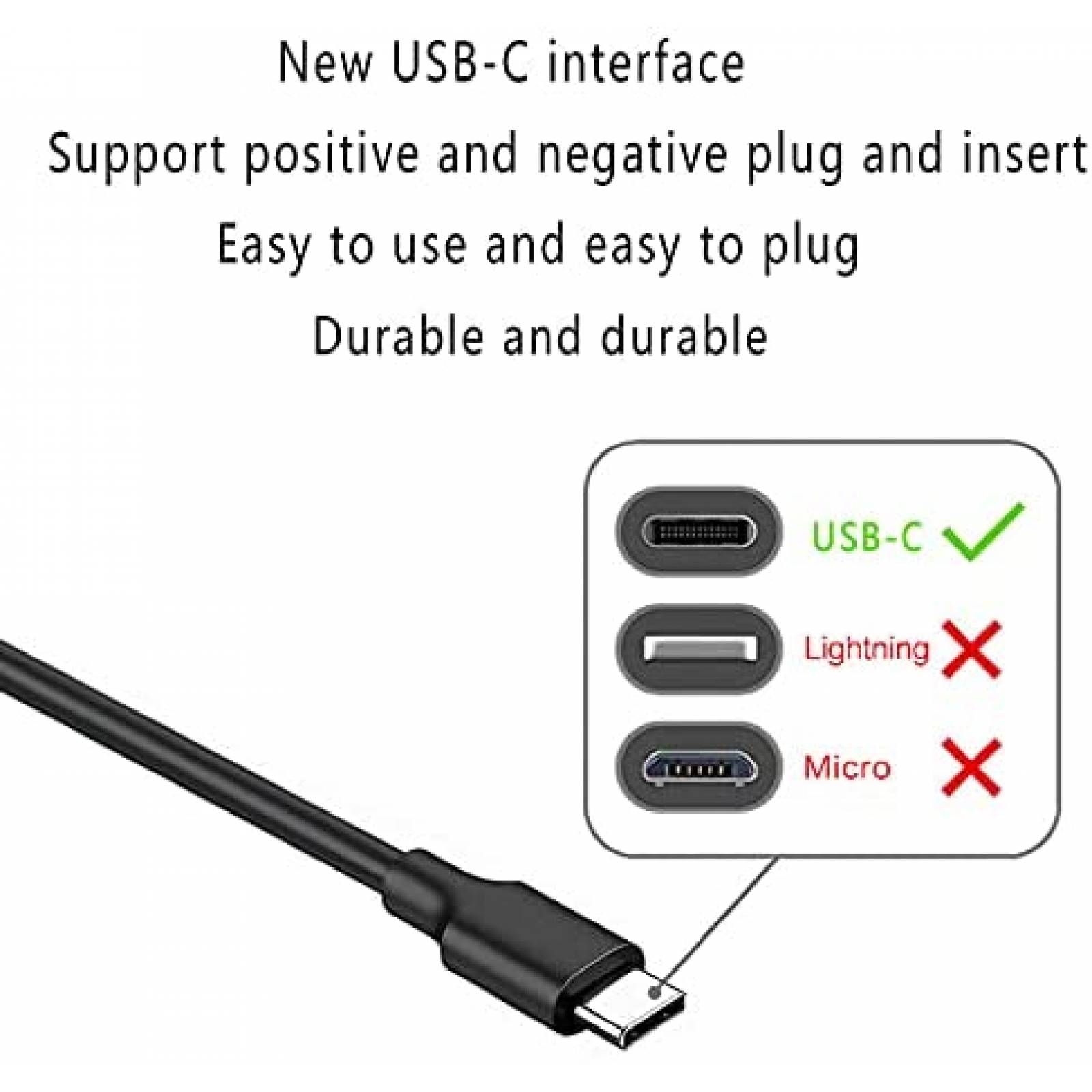 Cargador Laptop Yodzgaco DZ65200325 65W 45W Tipo C -Negro