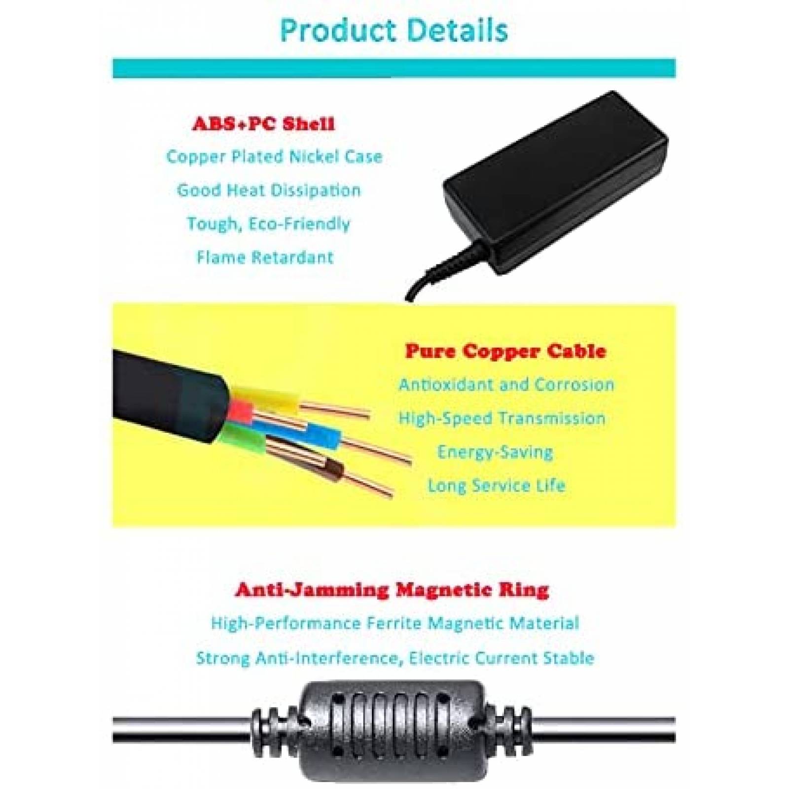 Cargador DMKAOLLK Para Laptop 19.5V 2.31A 45W -Negro