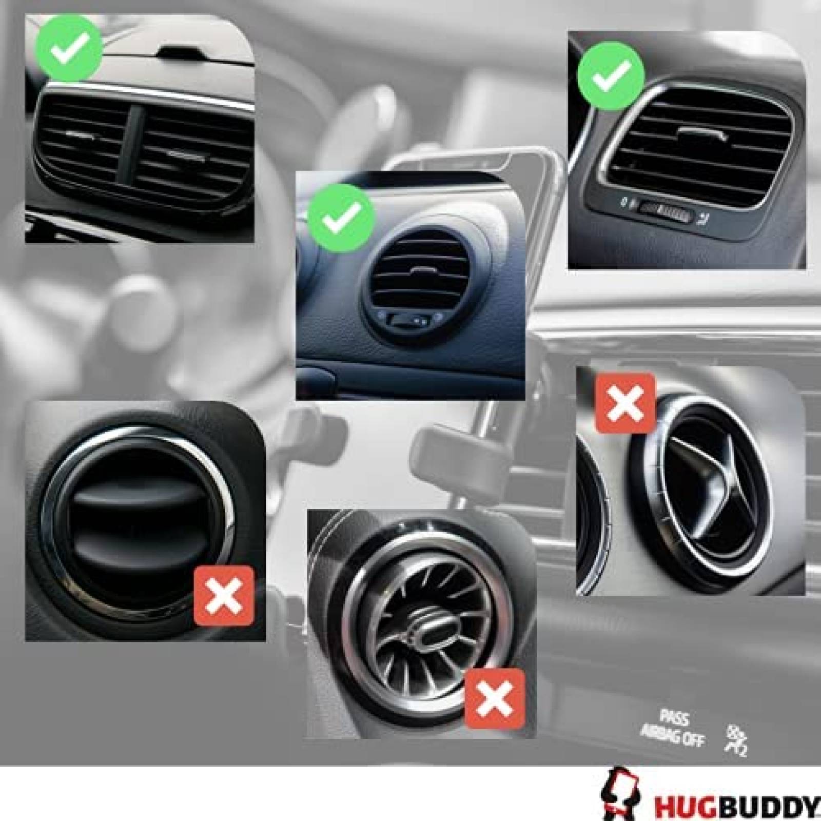 Soporte de ventilacion para coche Hug Buddy Boston Terrier