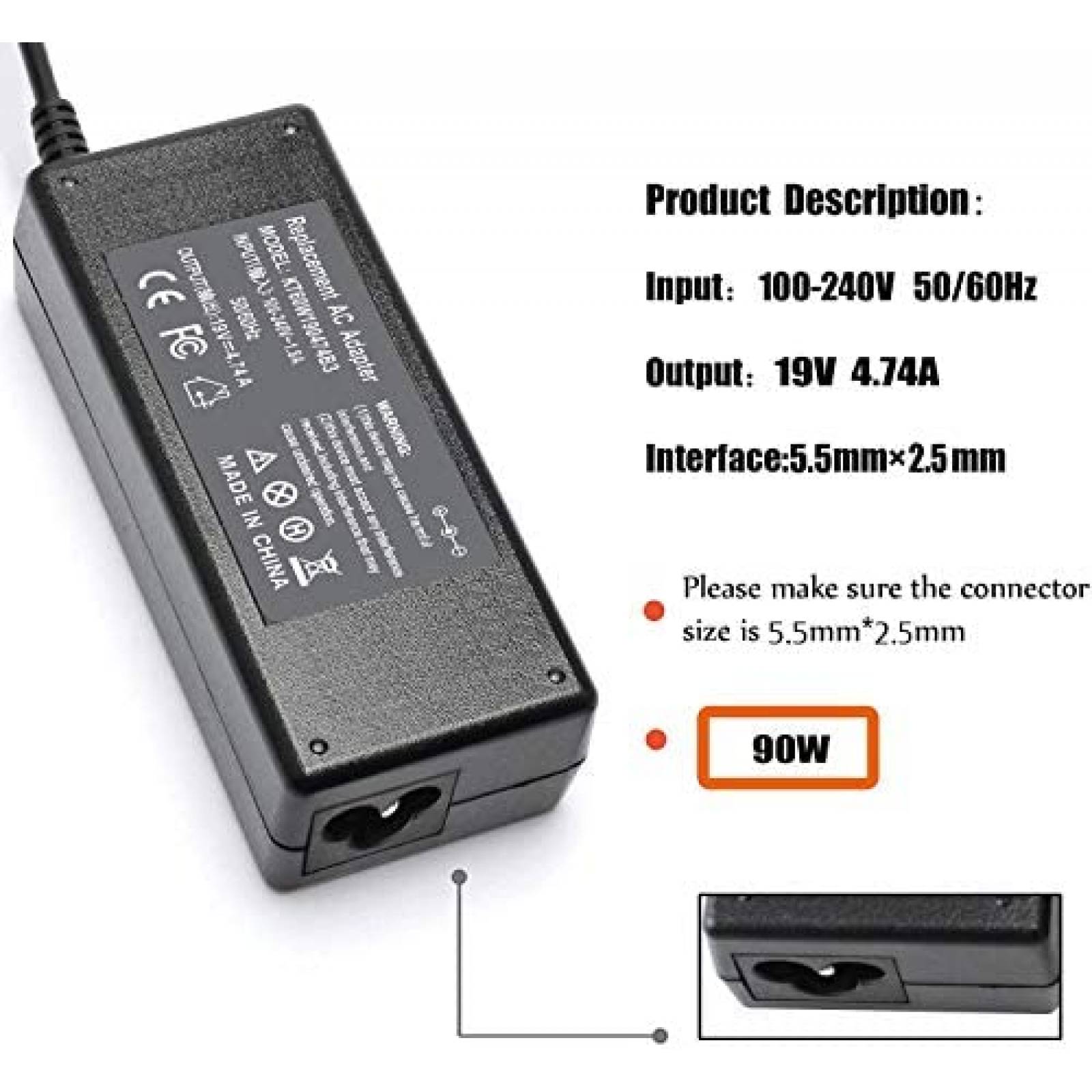 Cargador Universal Gomarty para Laptop Asus 240V -Negro