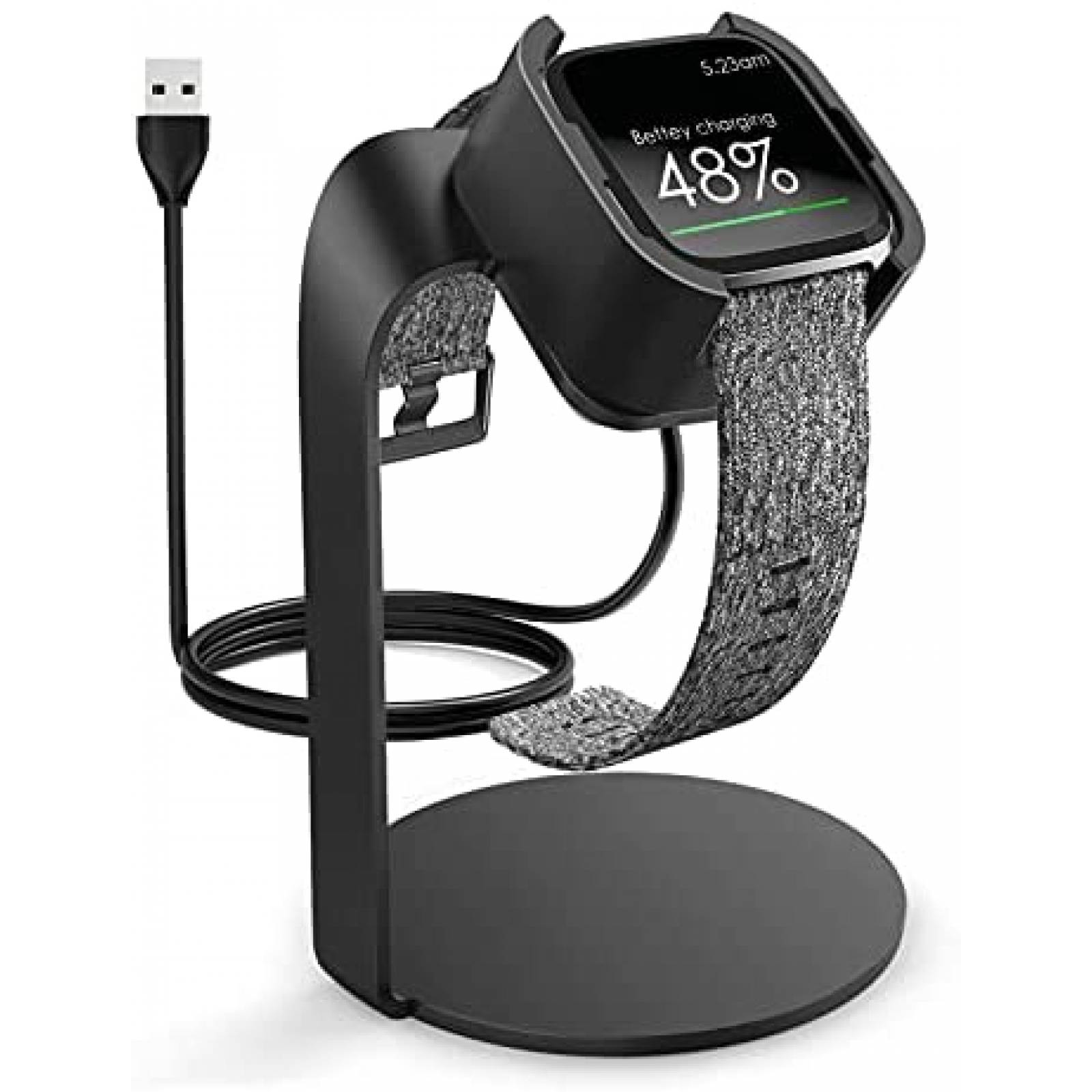 Soporte Cargador Kmasic para Smartwatch Fitbit Versa -Negro