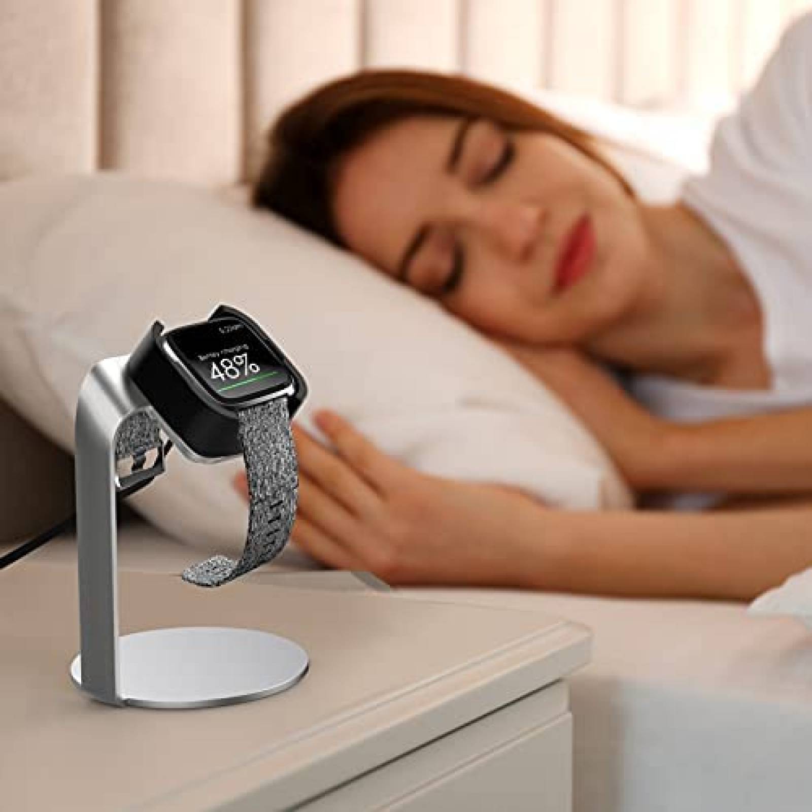 Soporte Cargador Kmasic para Smartwatch Fitbit Versa -Negro