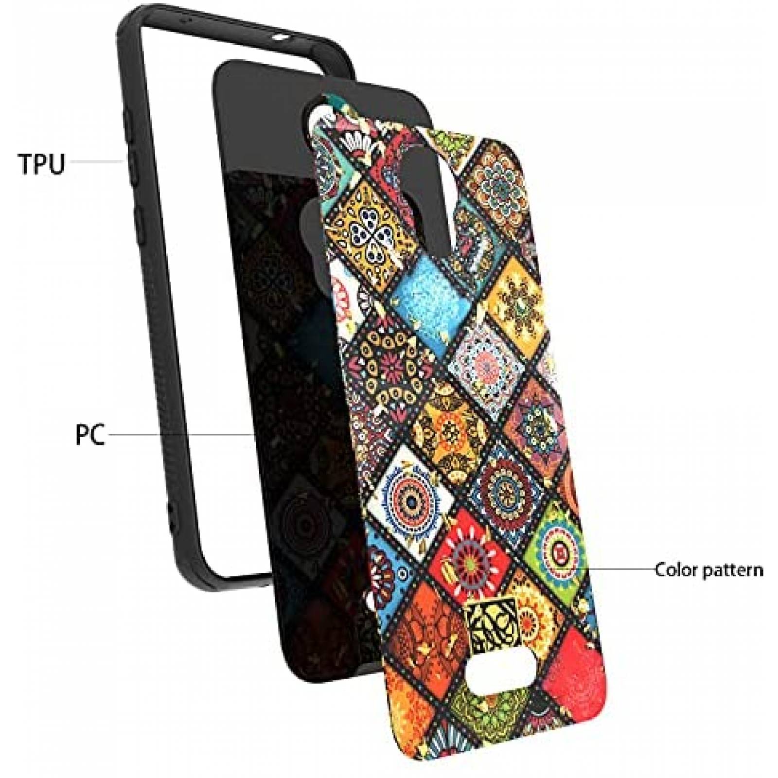 Funda + Mica QCMM para AT&T Fusion Z 2 Pzs -Multicolor