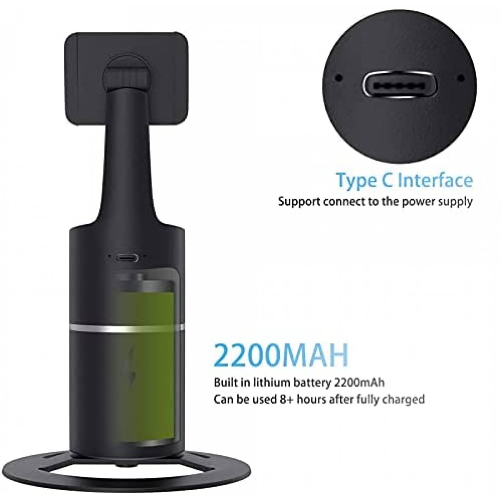 Tripie NYOOLO Seguimiento Facial Automatico 360 -Negro