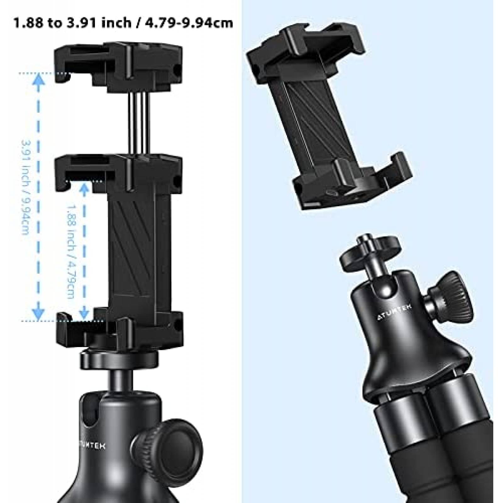 Tripie con Control ATUMTEK de 9.4'' para Celular -Negro