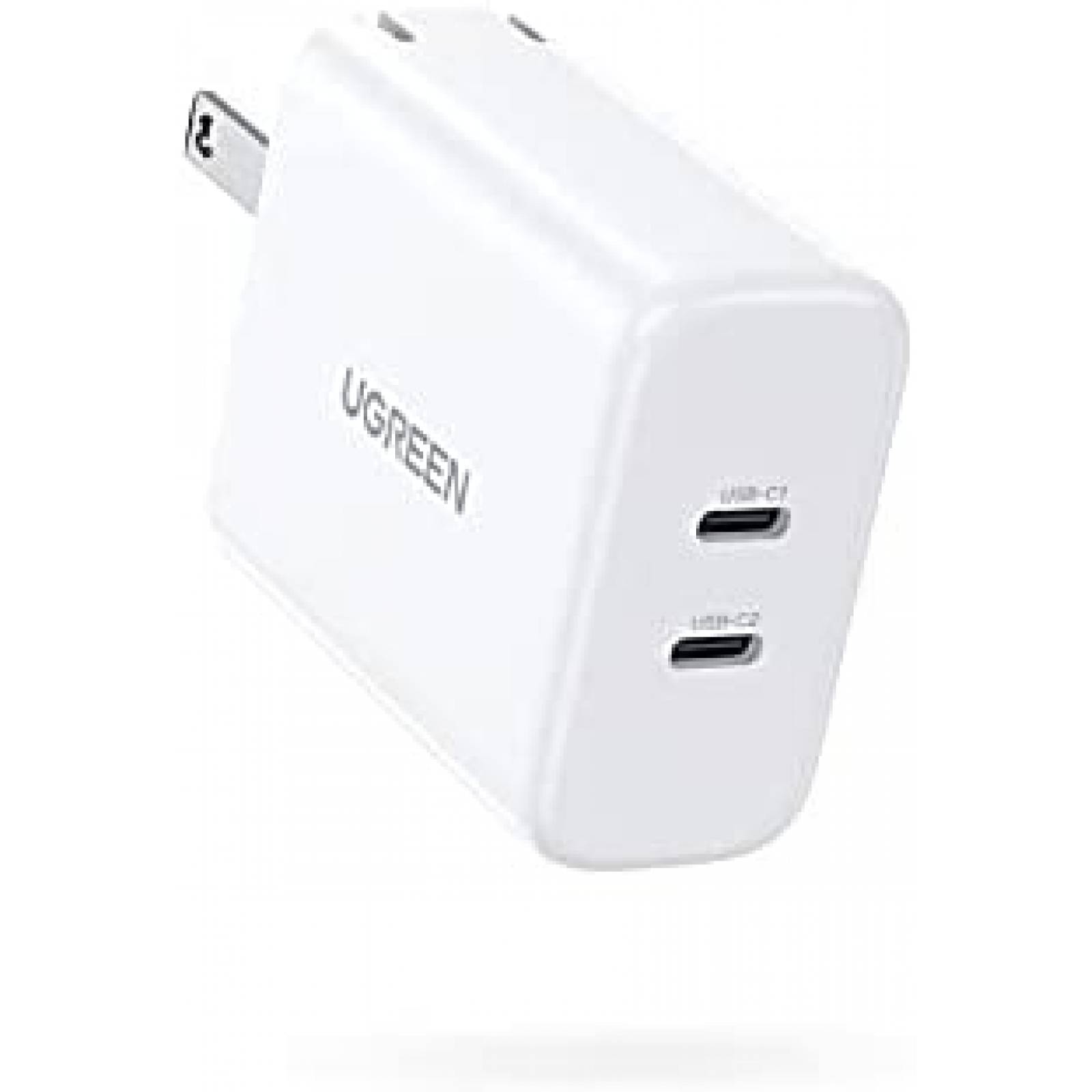 Cargador USB C UGREEN 40W Dual USB C PD 2 puertos -Blanco