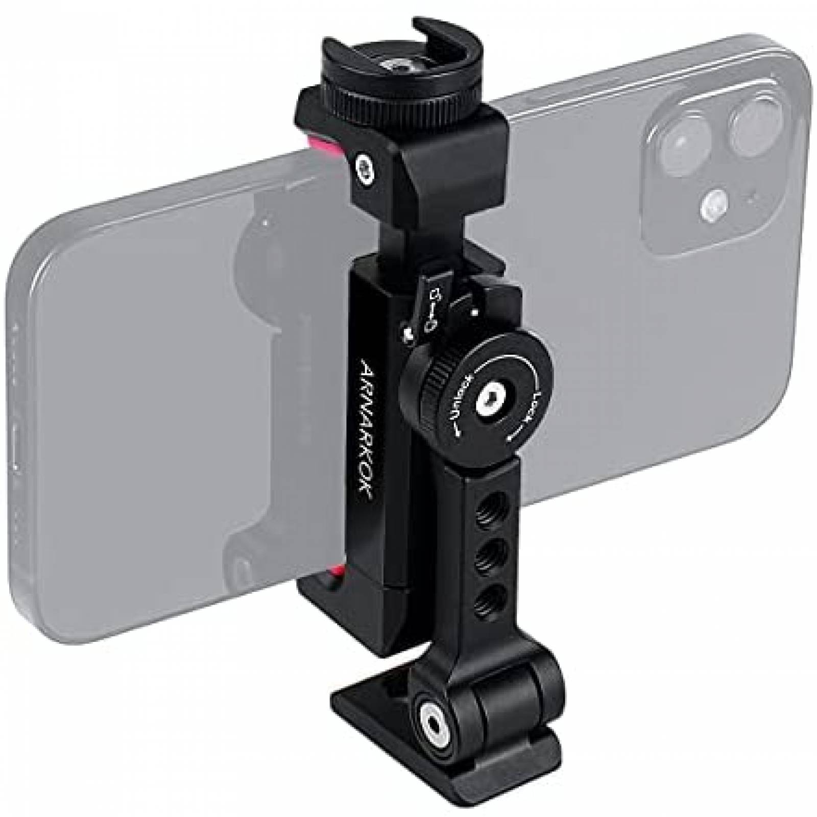 Montura de celular para tripoide ARNARKOK de metal -Negro
