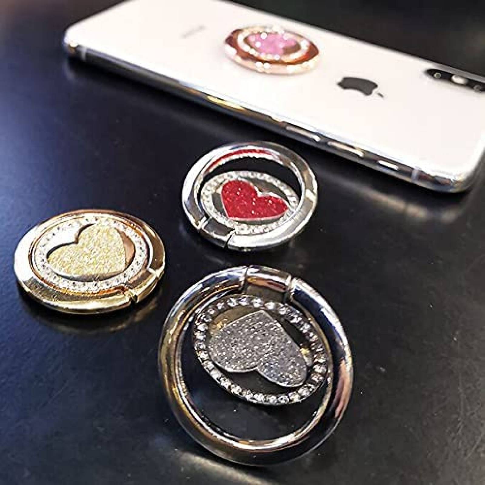 Anillo de Agarre LNtech con Brillos para Celular -Plata