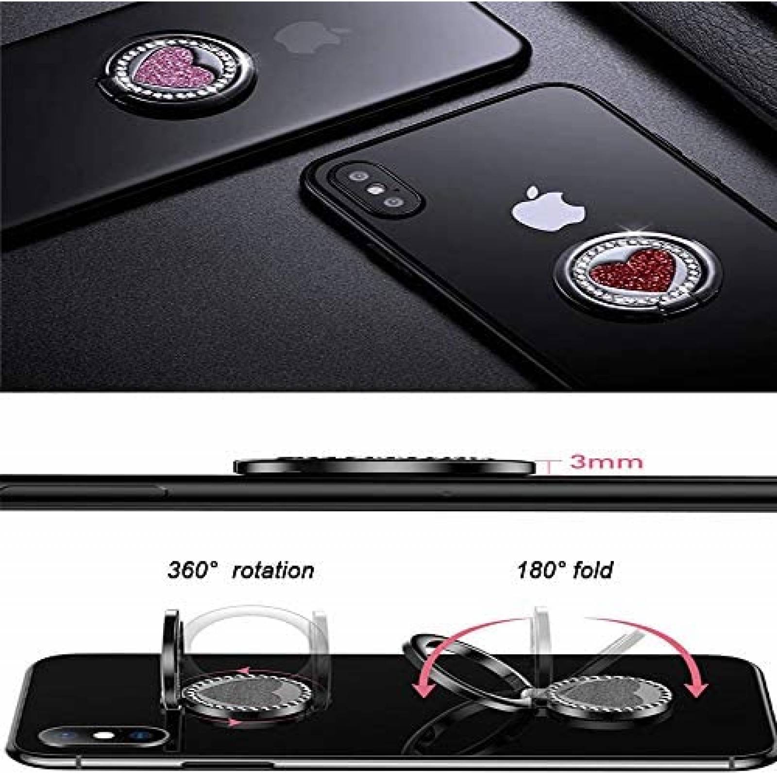 Anillo de Agarre LNtech con Brillos para Celular -Plata